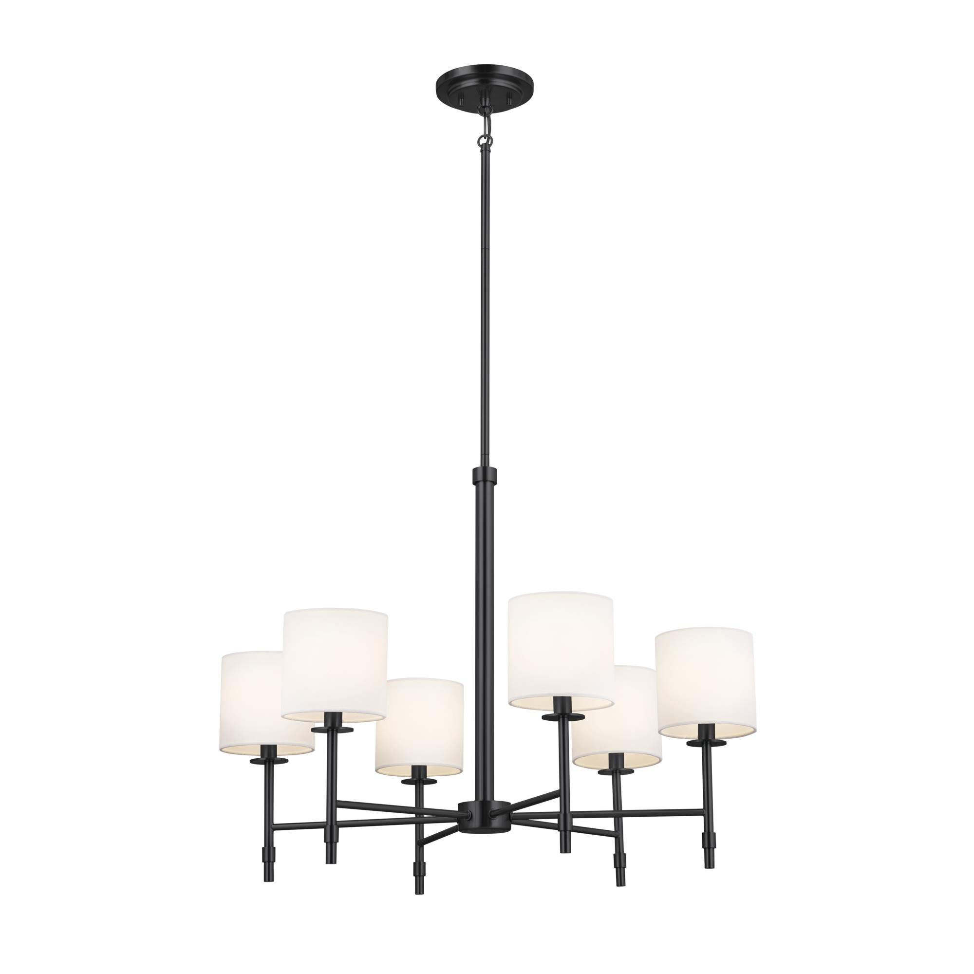 Shown in Black finish and Fabric and Drum shade