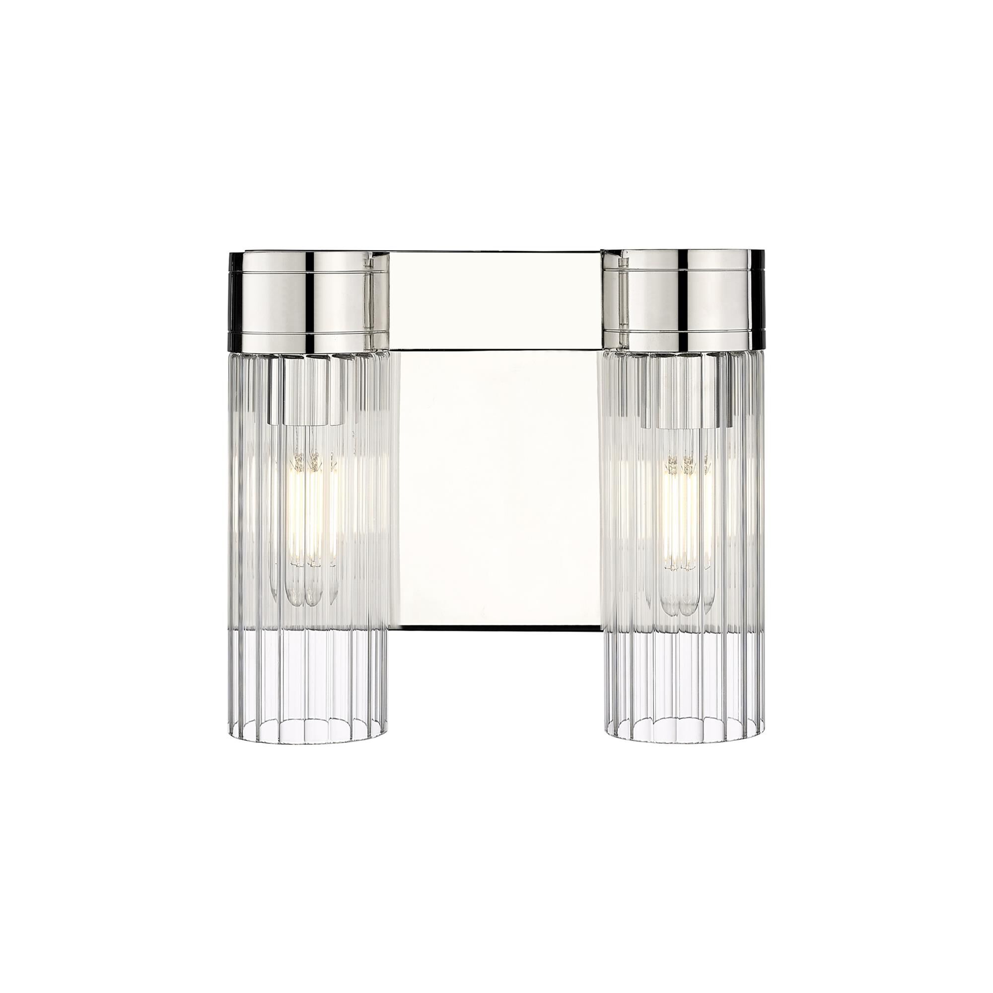 Shown in Polished Nickel finish and Clear glass