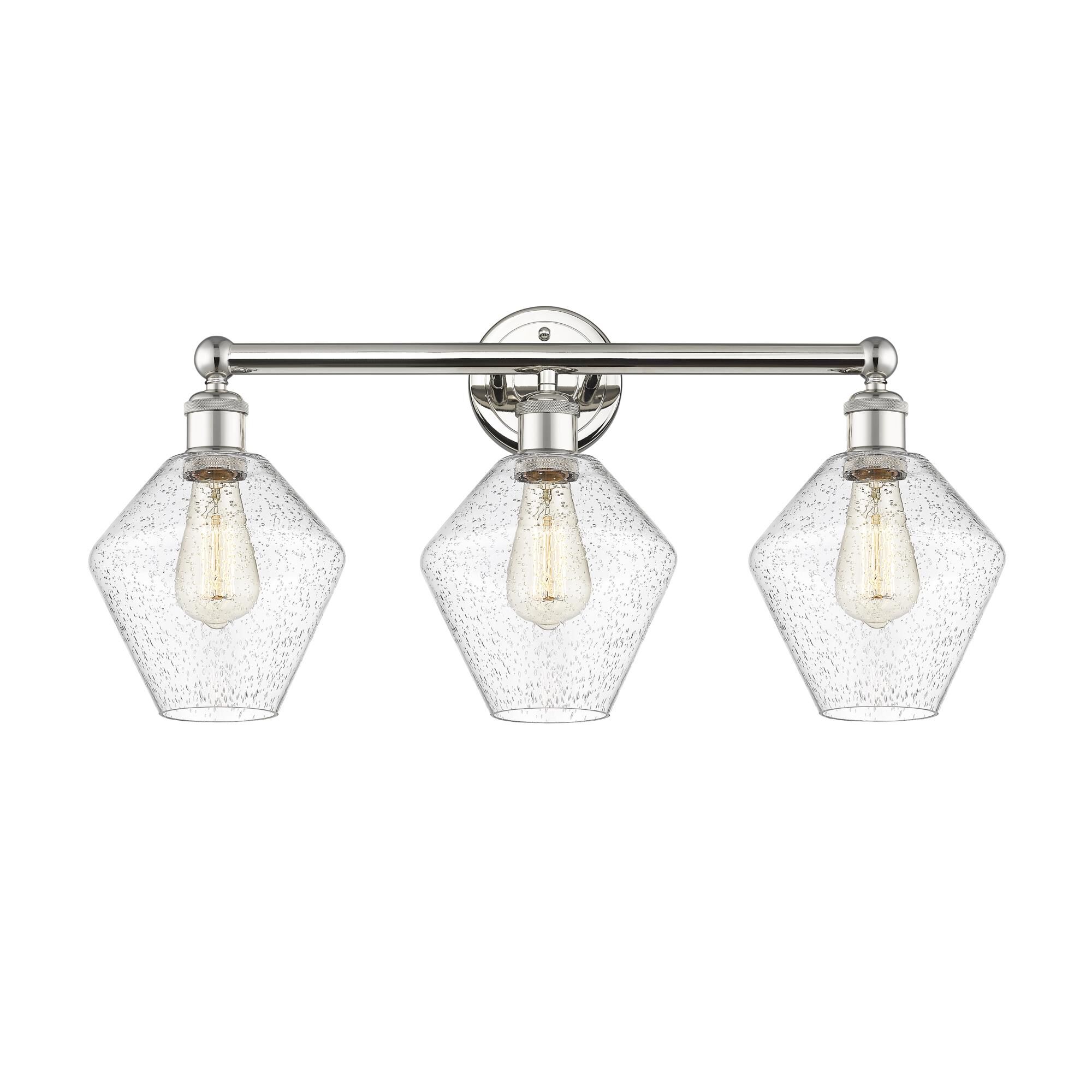 Shown in Polished Nickel finish and Seedy glass