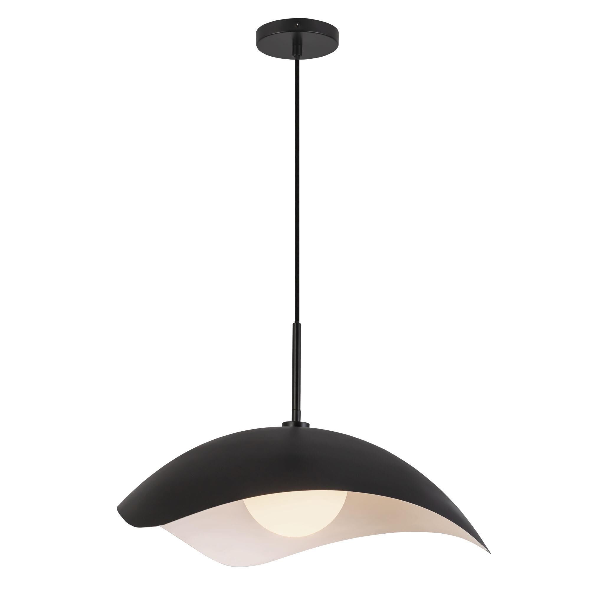 Shown in Black finish and Opal glass