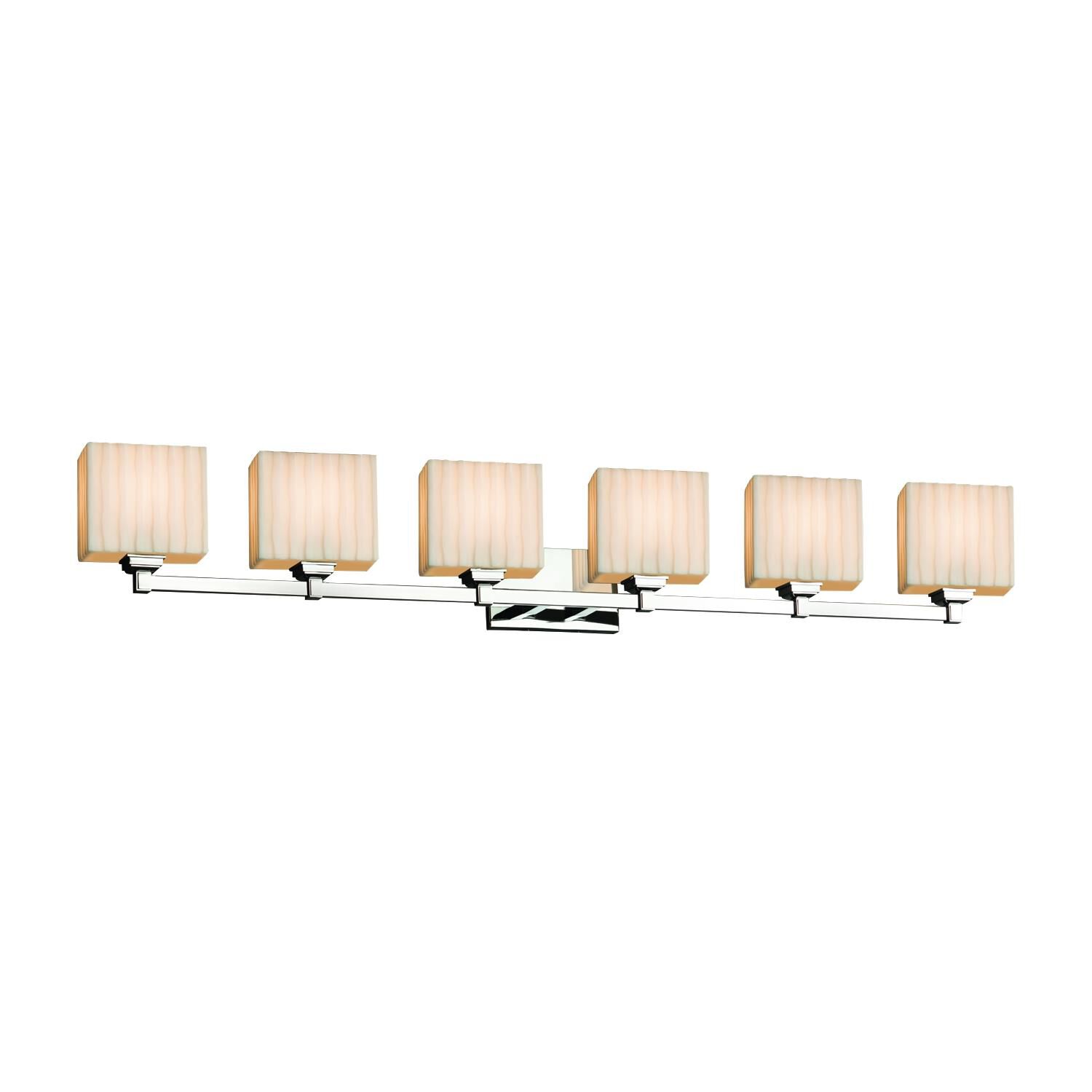 Porcelina 50 Inch 6 Light Bath Vanity Light by Justice Design Group