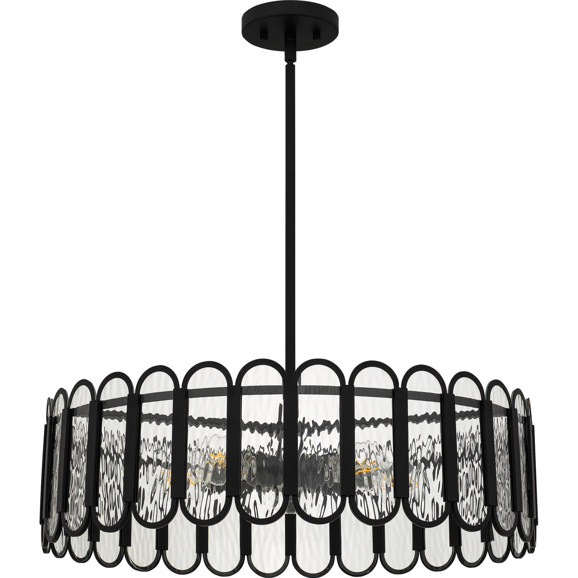 Shown in Matte Black finish and Clear Glacier Glass shade