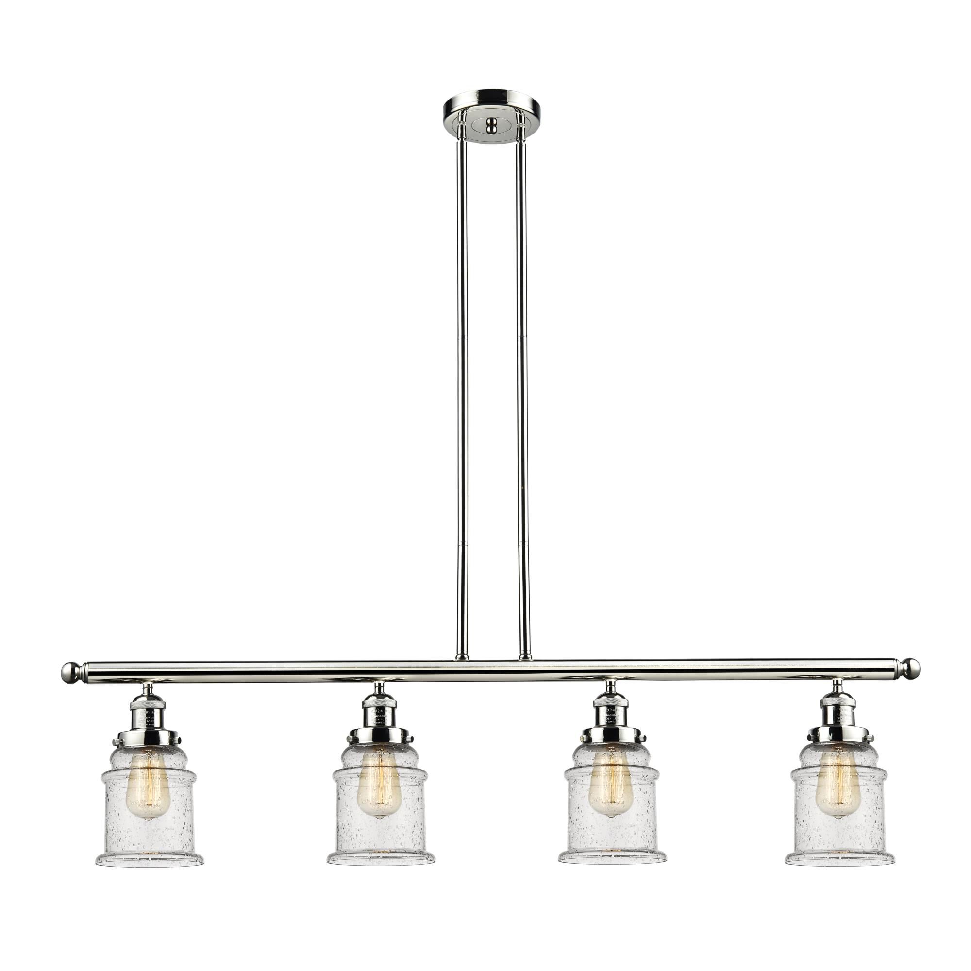 Shown in Polished Nickel finish and Seedy glass