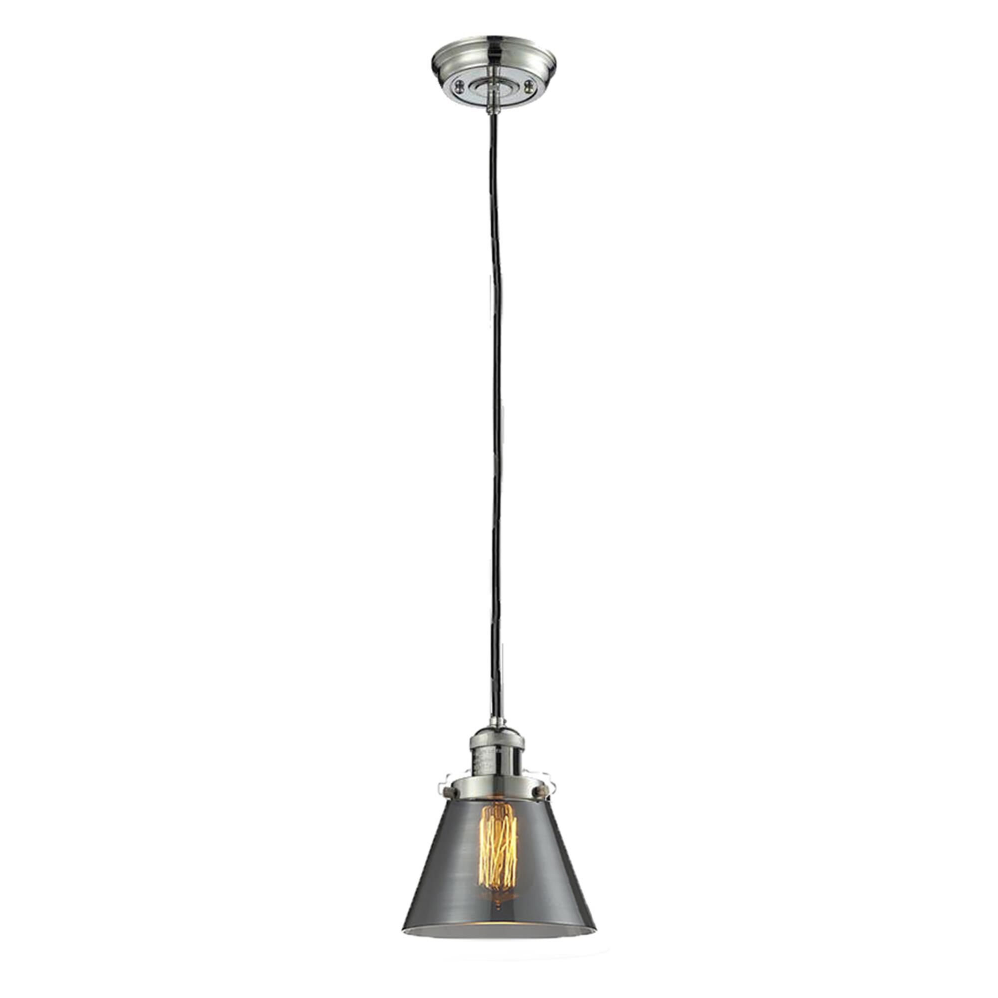 Shown in Polished Nickel finish and Smoked glass
