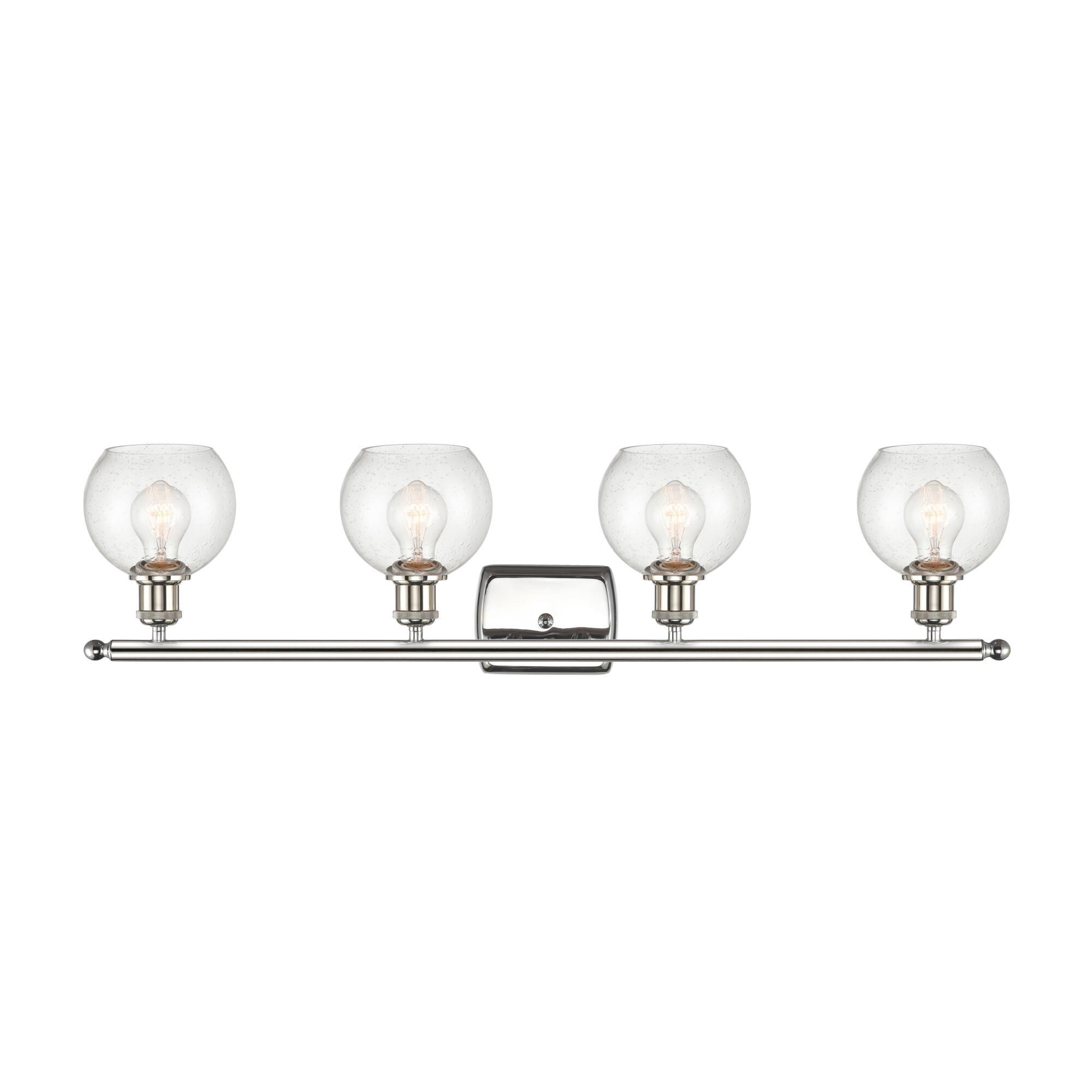 Shown in Polished Nickel finish and Seedy Athens glass and No Shade shade