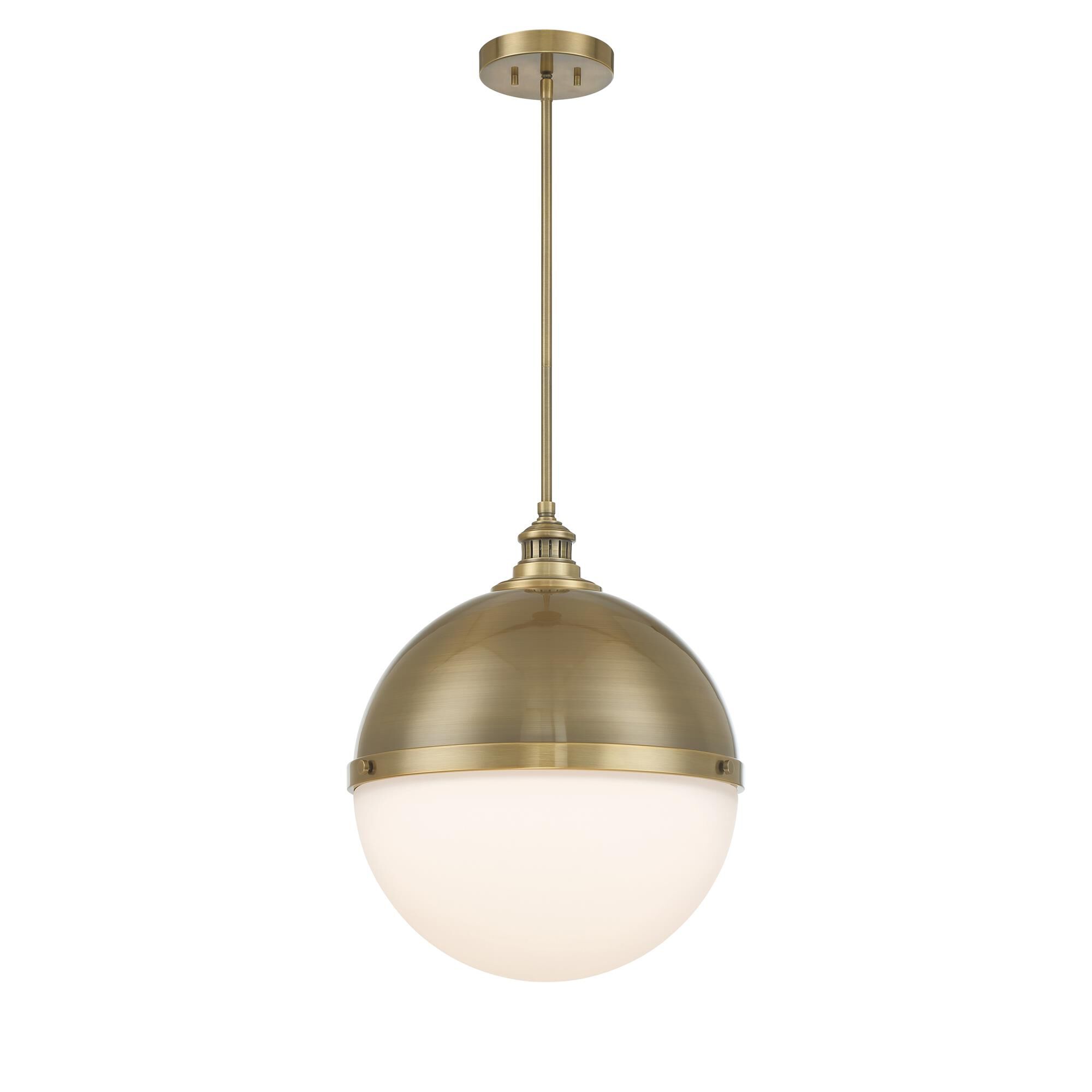 Shown in Oxidized Aged Brass finish and Etched Opal glass