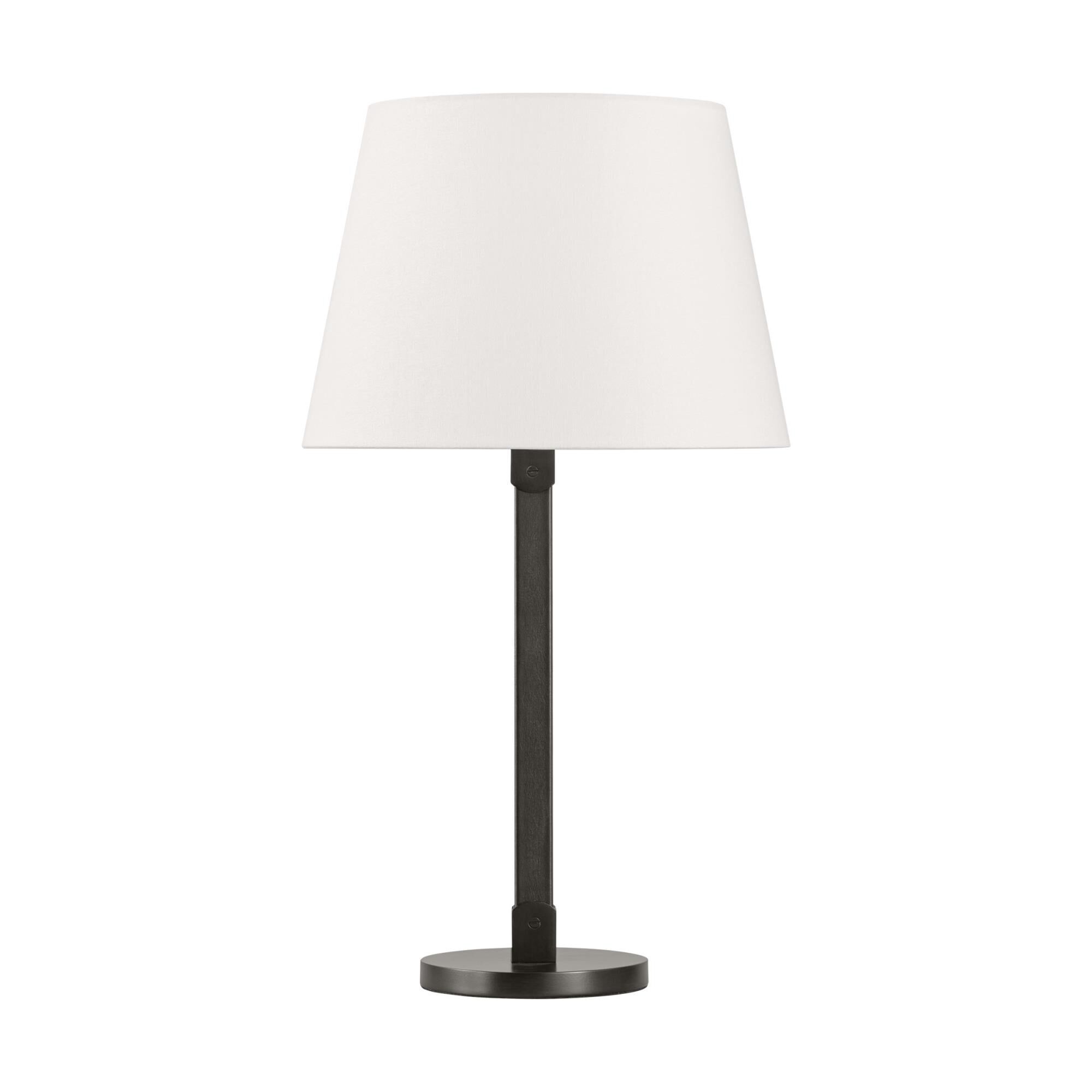 Shown in Aged Iron finish and White Linen shade