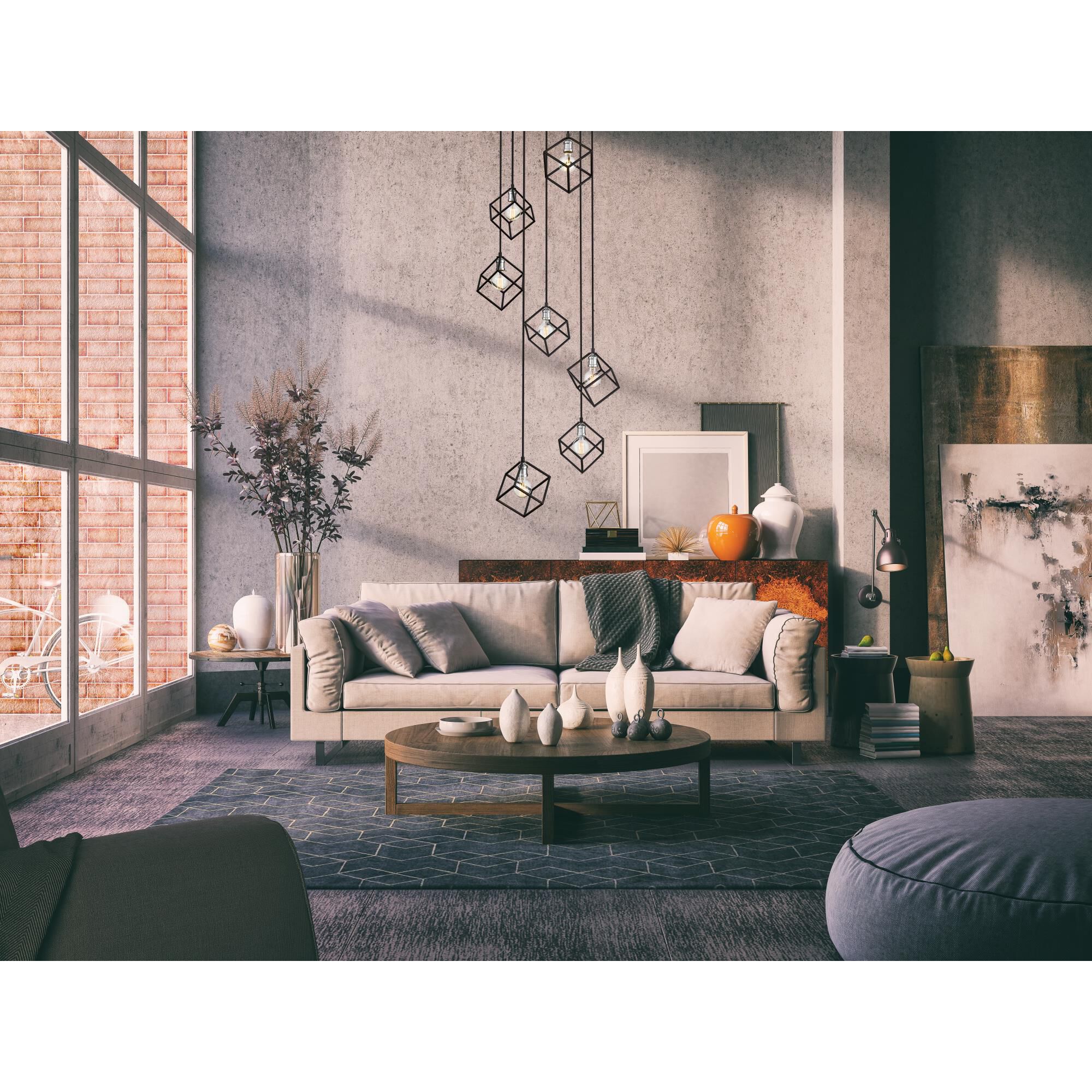 Shown in Matte Black + Brushed Nickel finish and --- glass and --- shade