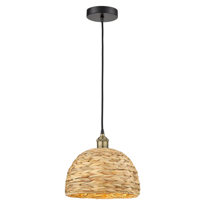 Bruno Marashlian Woven Rattan Mini Pendant by Innovations Lighting