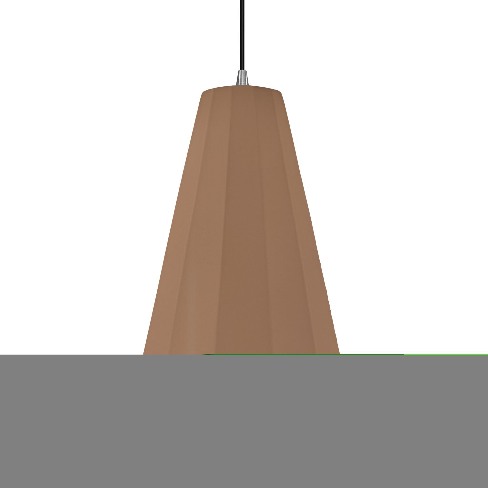 Shown in Brushed Nickel finish and Adobe shade