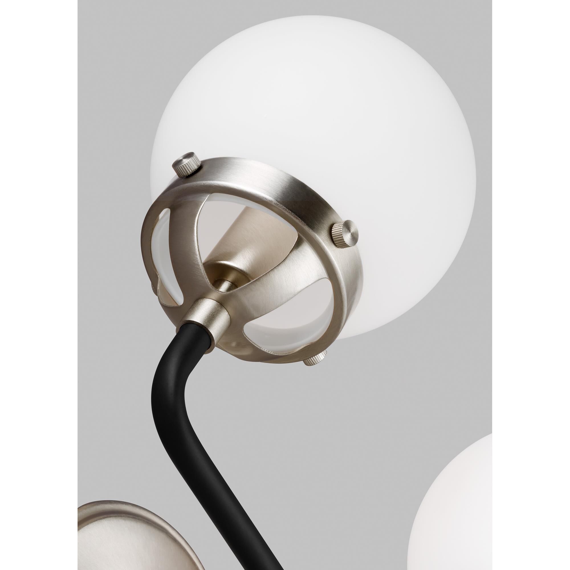 Shown in Brushed Nickel finish and Etched with White Inside glass