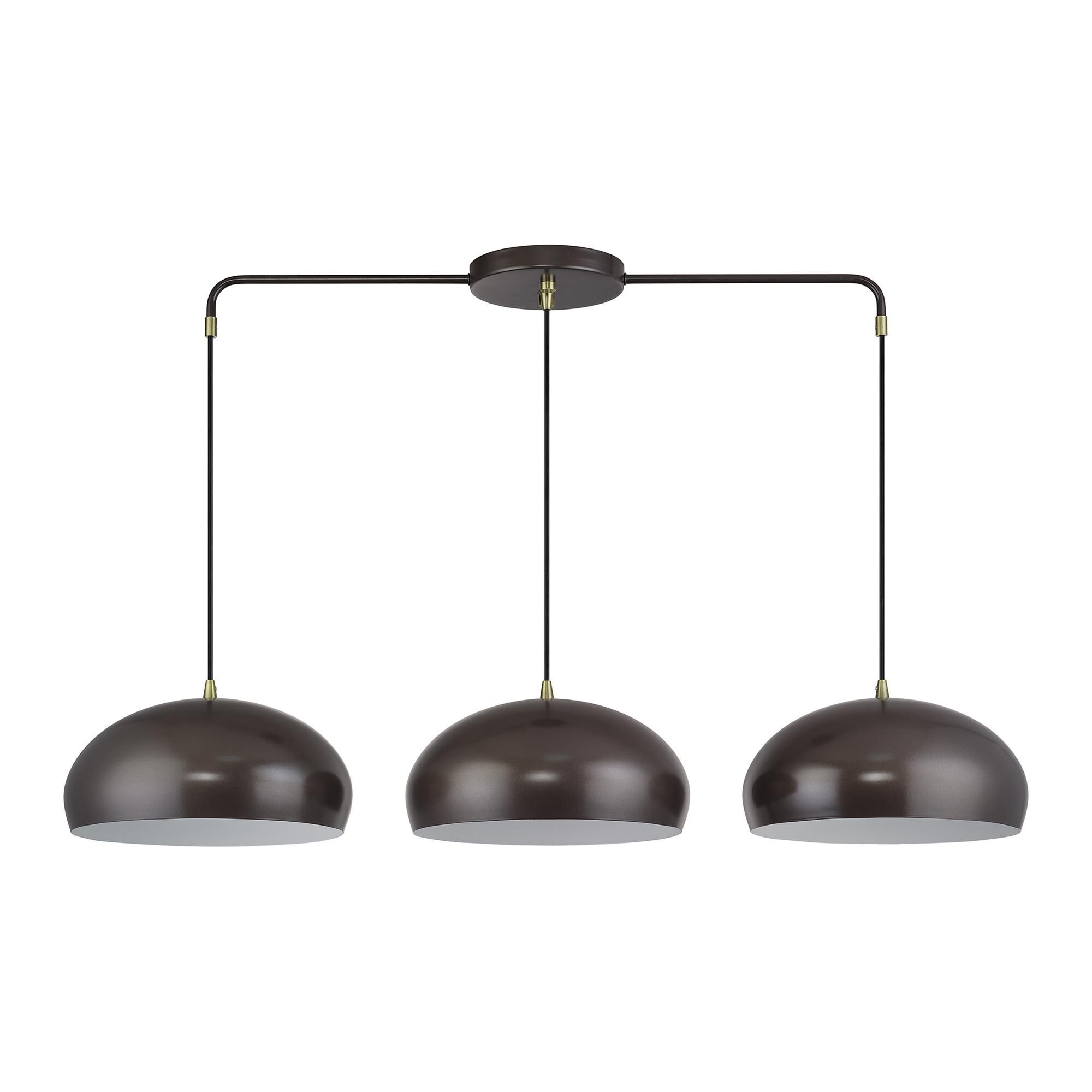 Shown in English Bronze with Antique Brass Accents finish and English Bronze Steel with Shiny White Inside shade