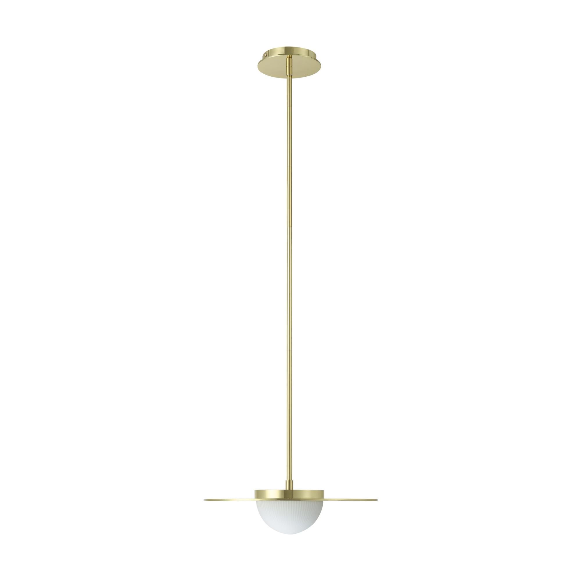 Shown in Polished Brass finish and Opal Ribbed glass