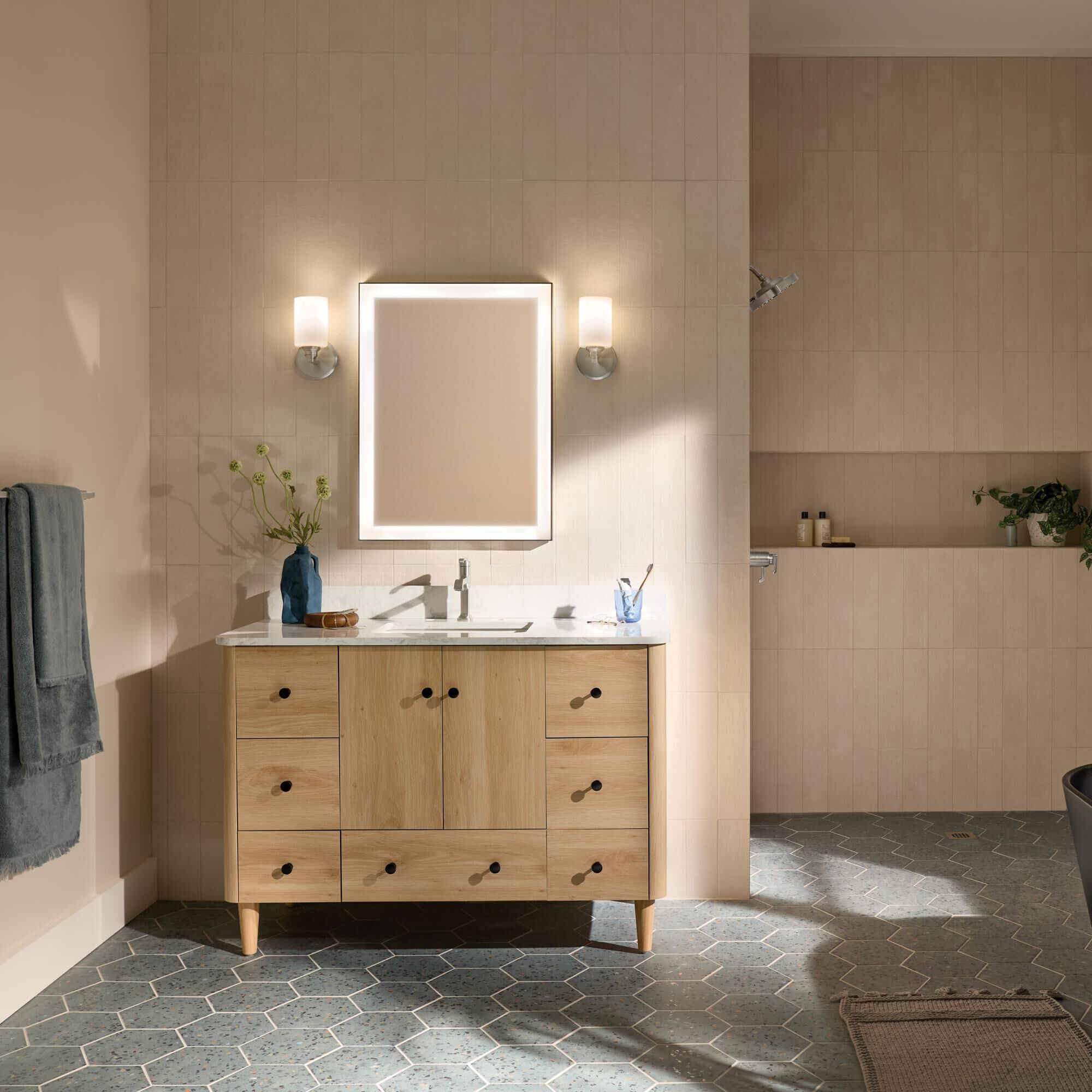 Shown in Brushed Nickel finish and Opal glass