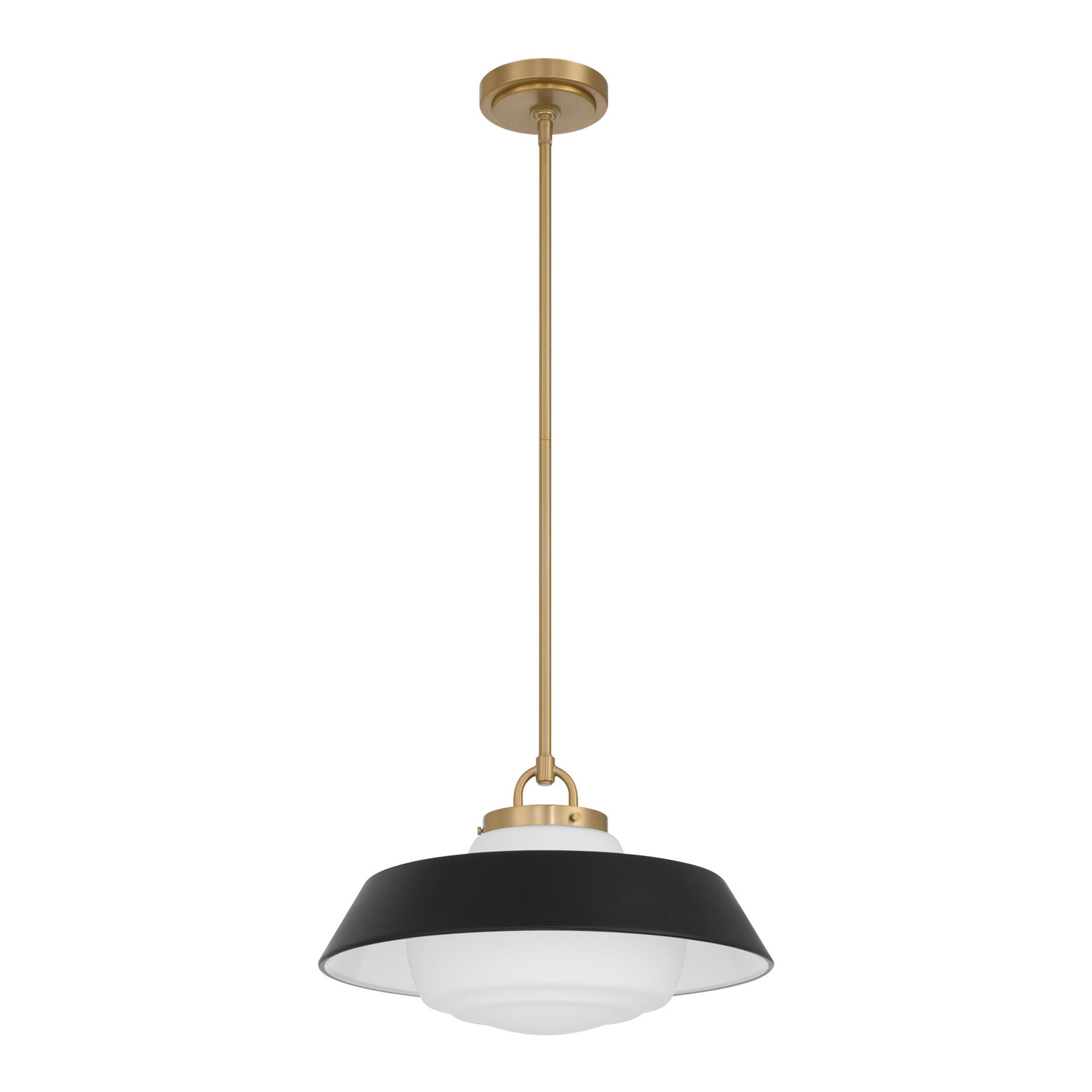 Shown in Vibrant Gold finish and Steel glass and Steel shade