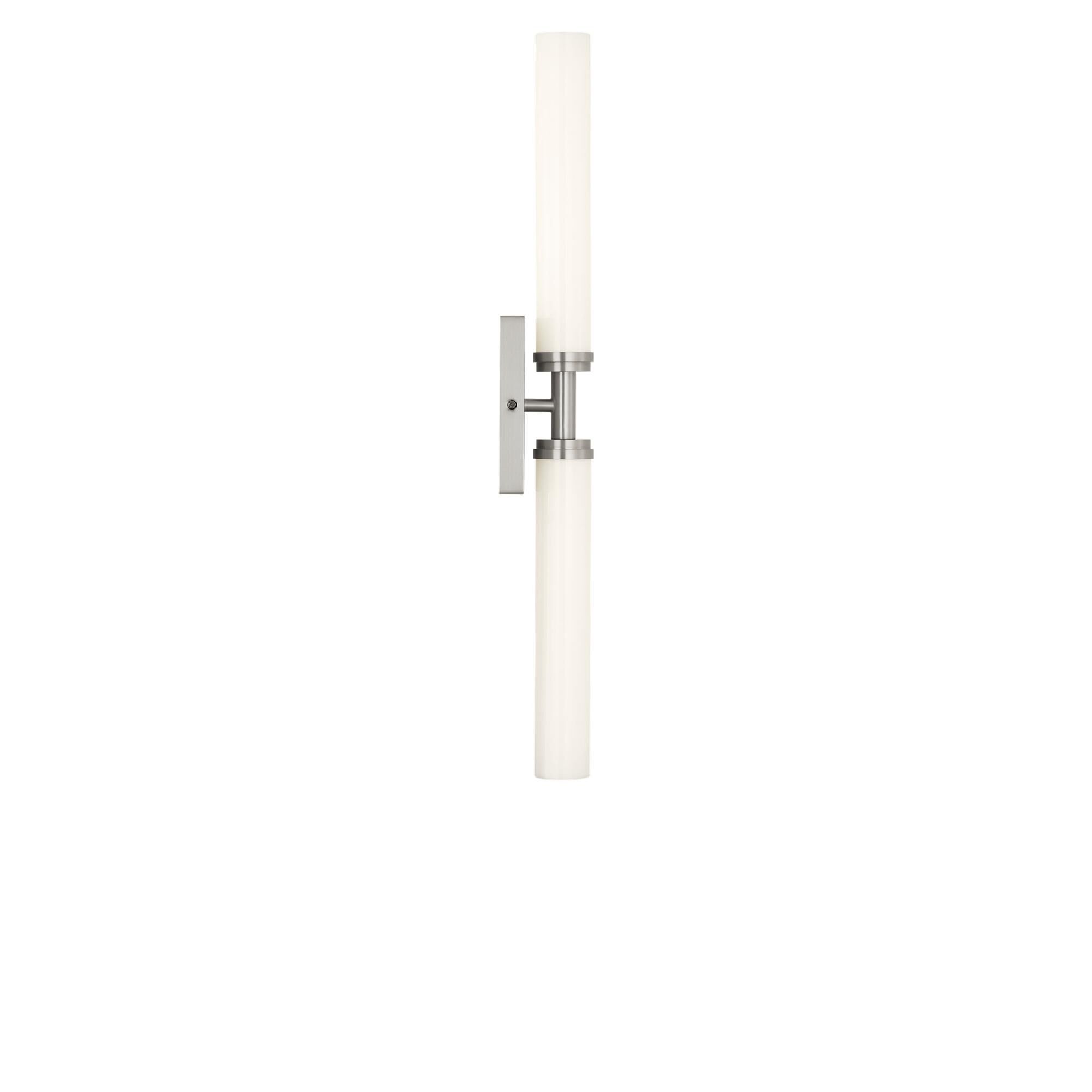 Shown in Brushed Nickel finish and White Acrylic shade