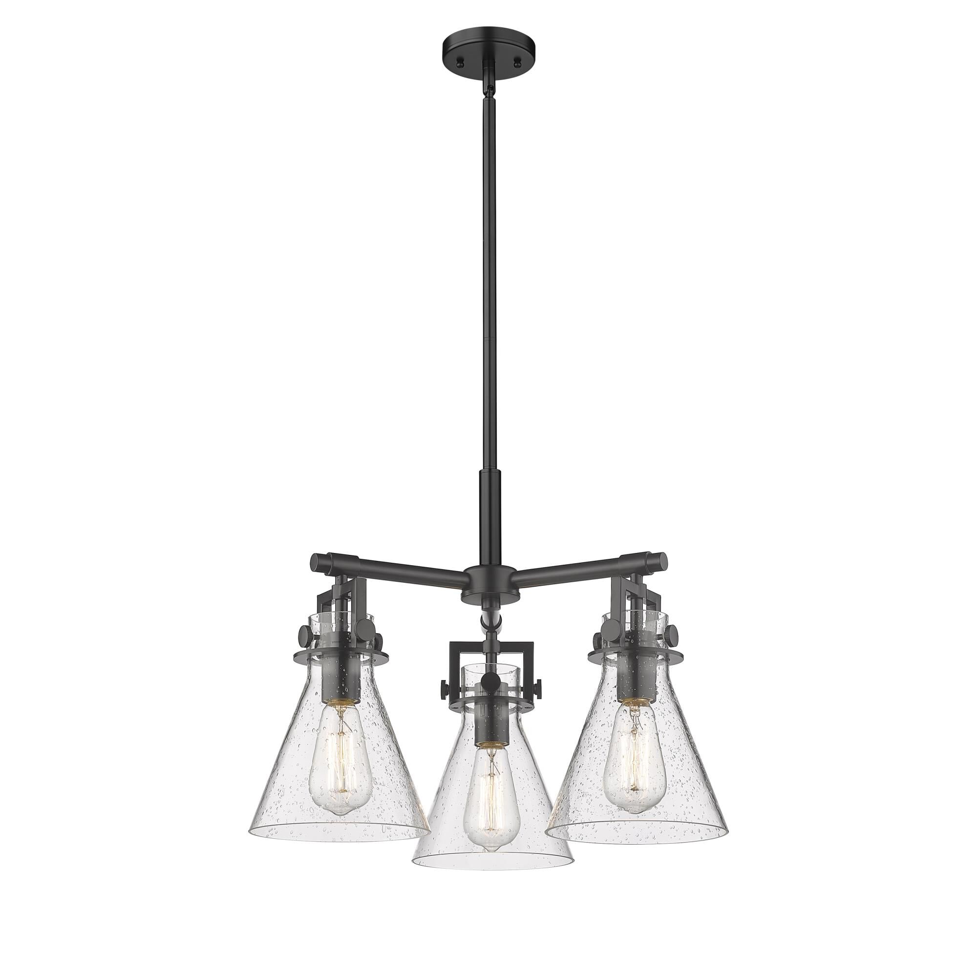 Shown in Matte Black finish and Seedy glass