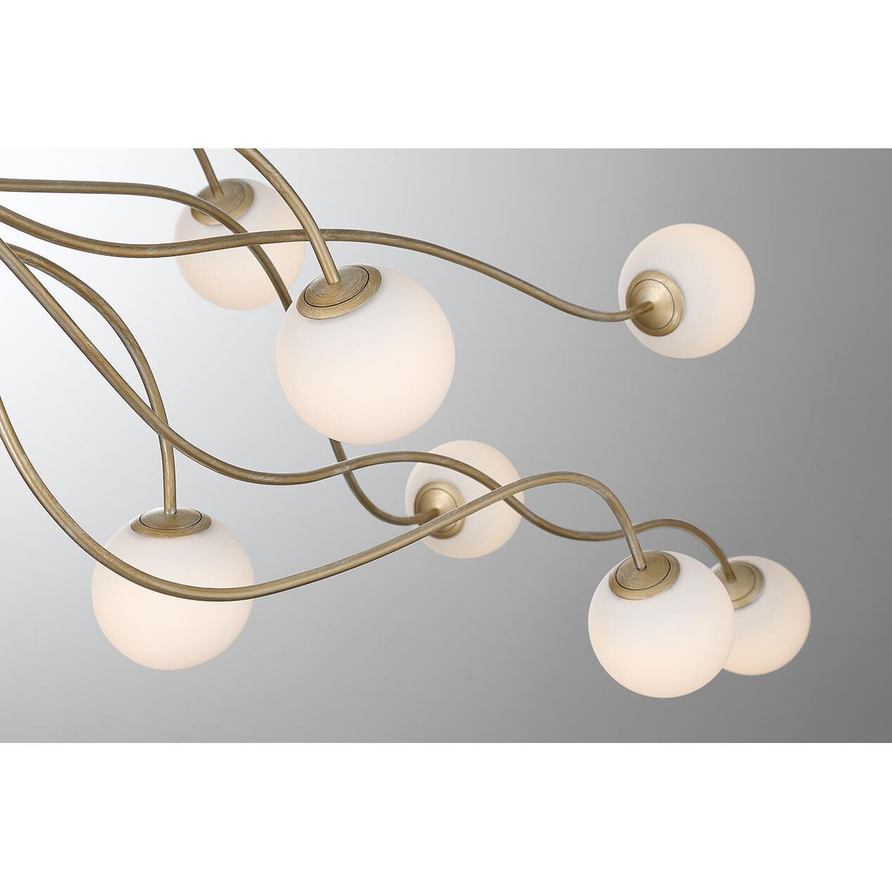 Shown in Antique Gold finish and Opal Etched glass