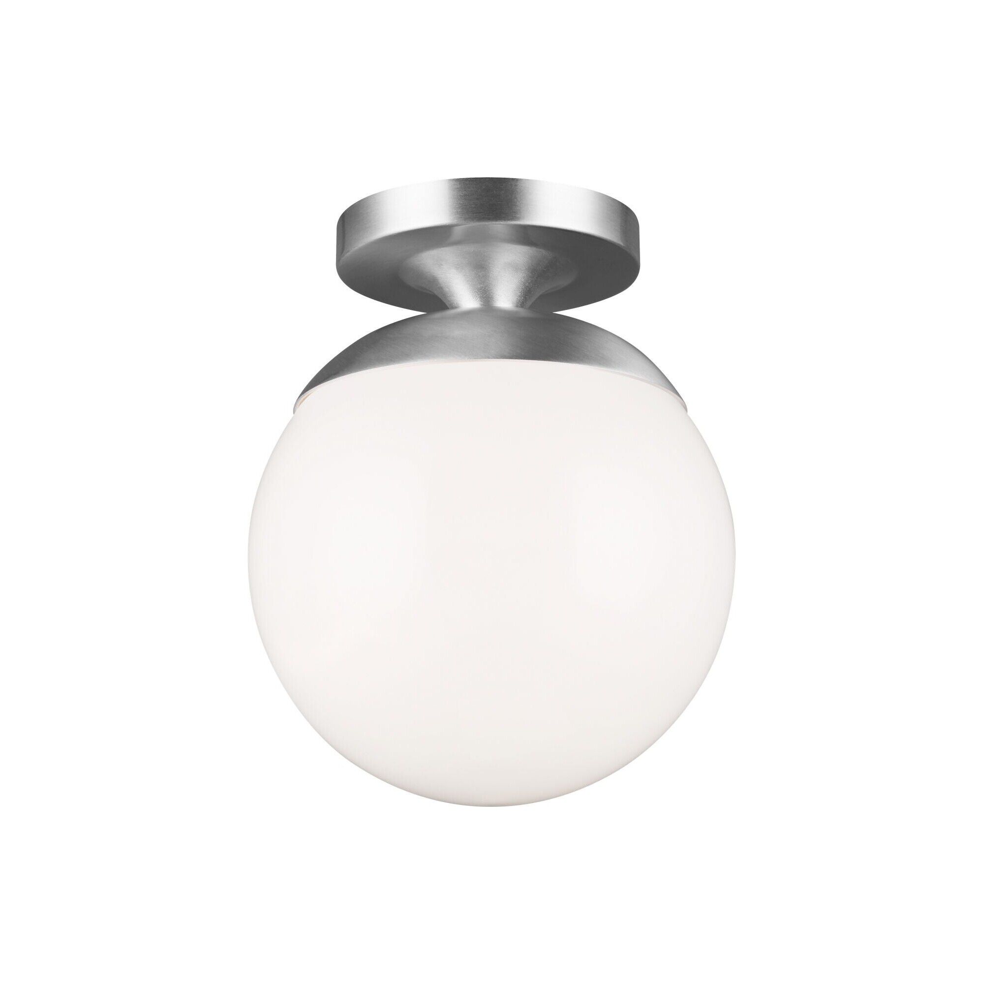Shown in Satin Aluminum finish and Smooth White glass