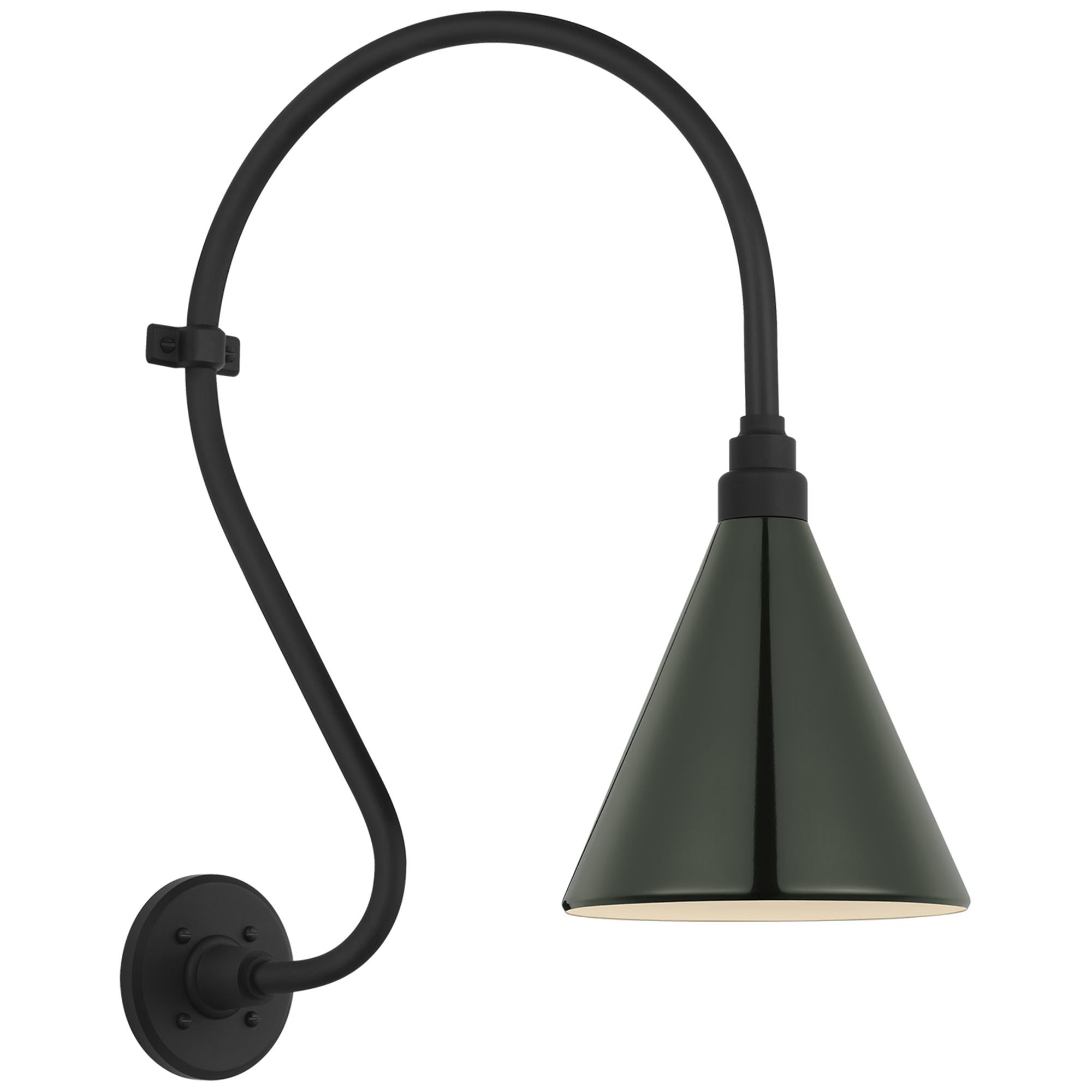 Shown in Matte Black finish and Green shade