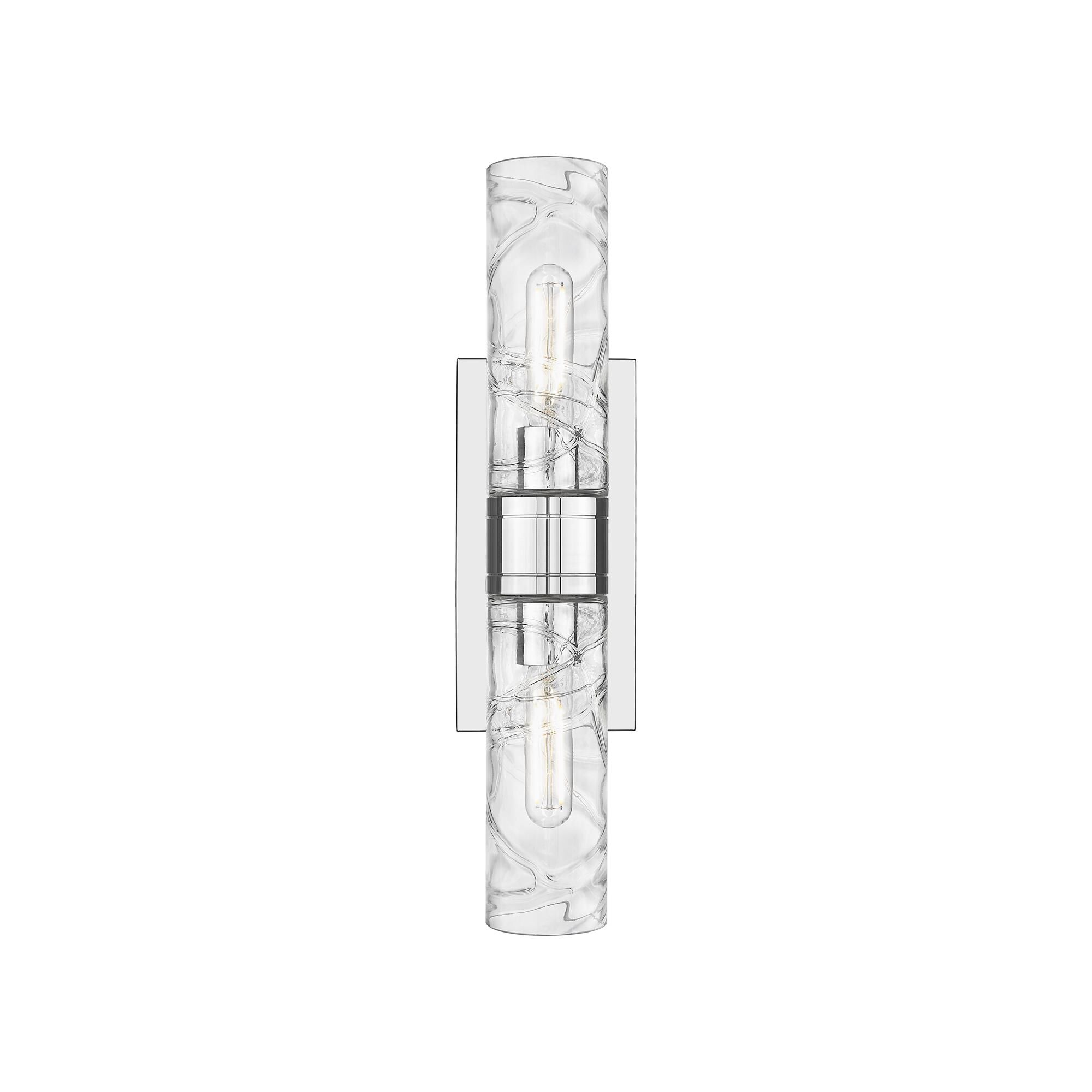 Shown in Polished Chrome finish and Deco Swirl glass