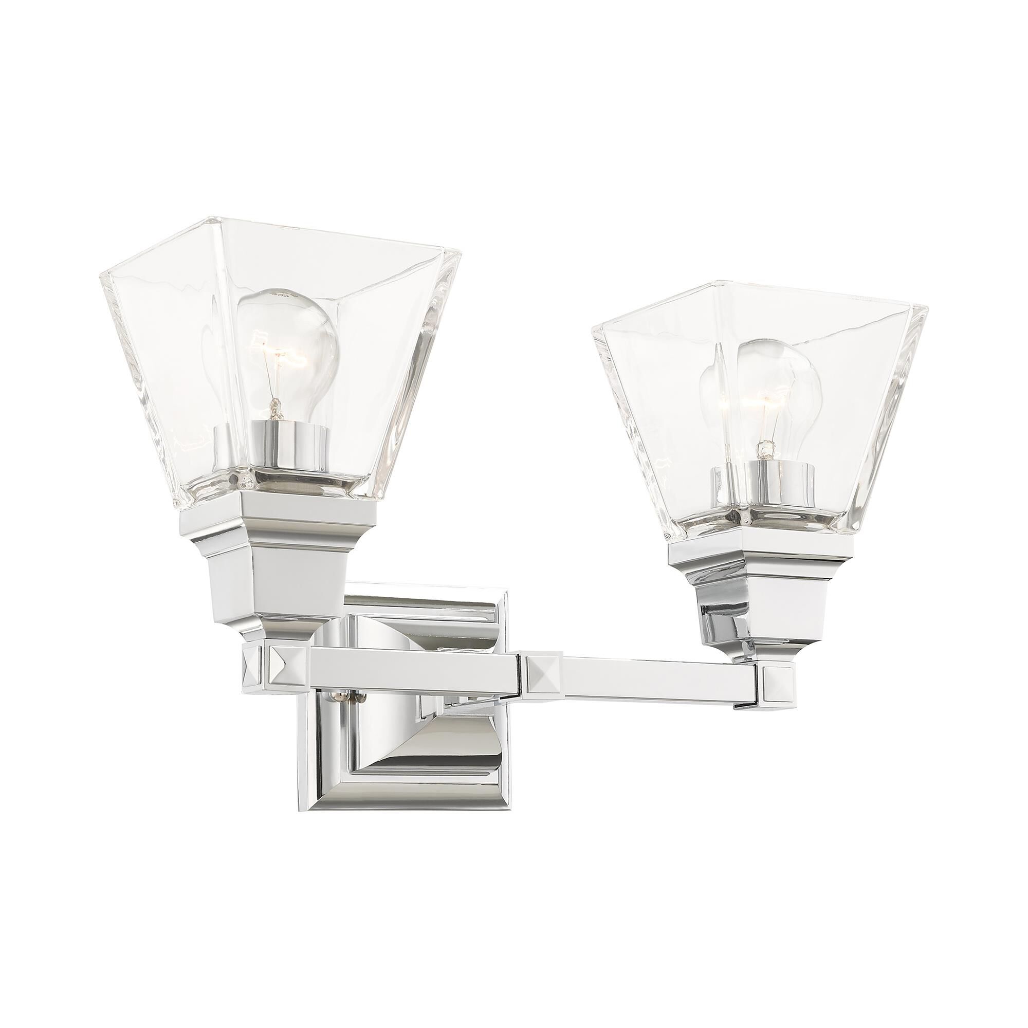 Shown in Polished Chrome finish and Clear glass and Clear Glass shade