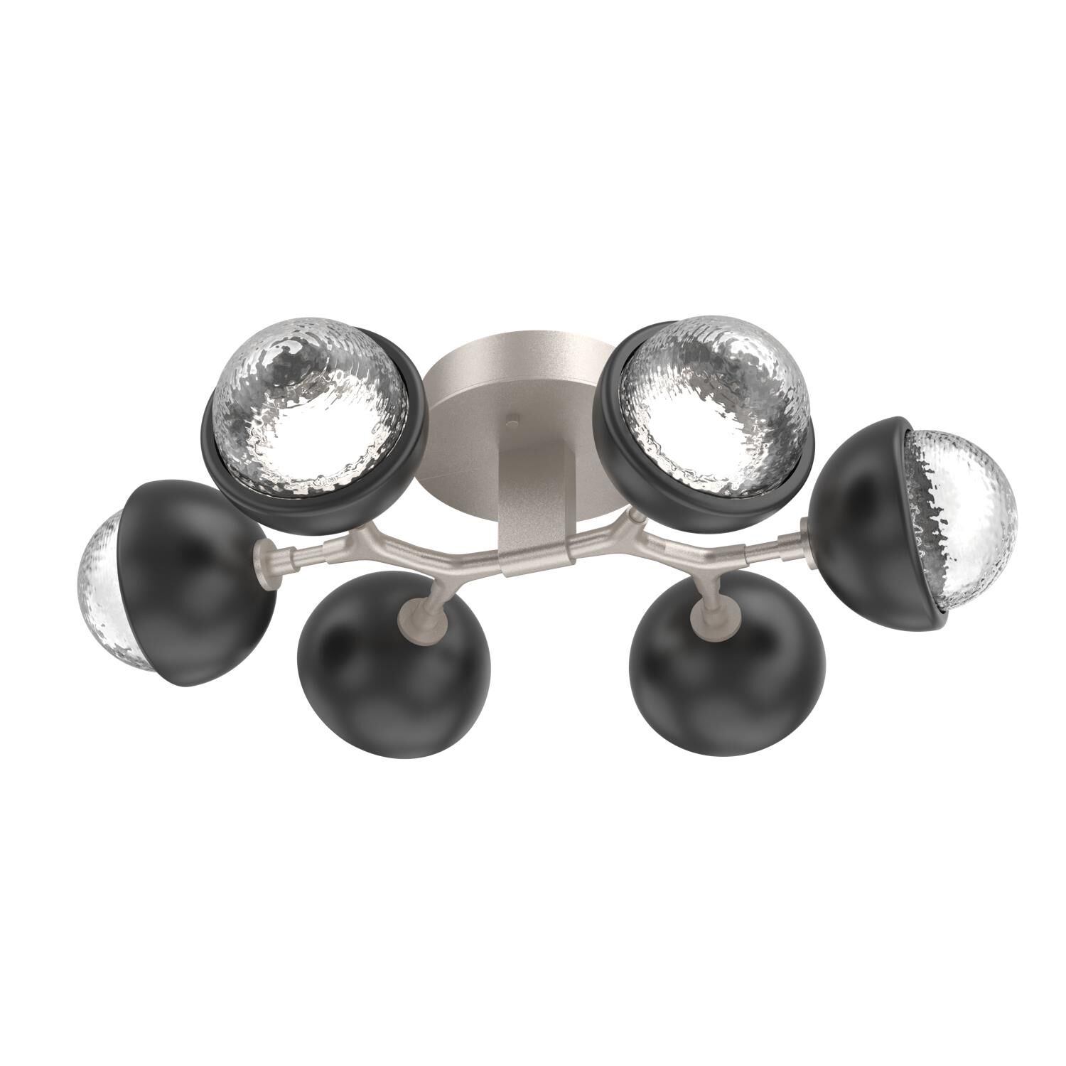 Shown in Beige Silver finish and Clear glass and Matte Black accent