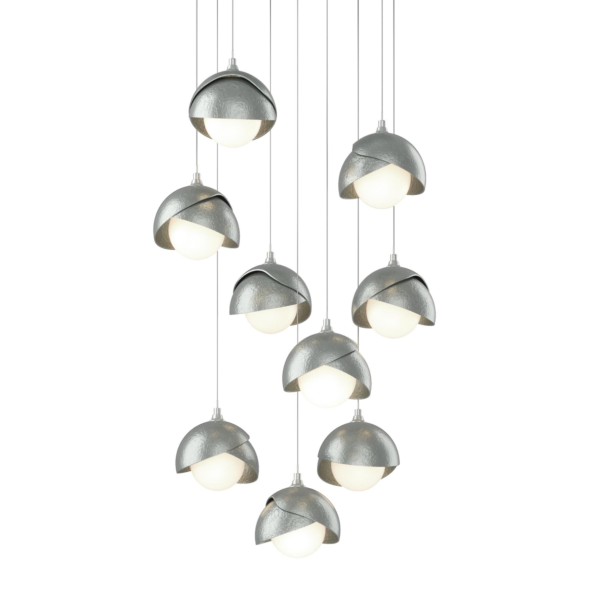 Shown in Vintage Platinum finish and Opal glass and Vintage Platinum accent