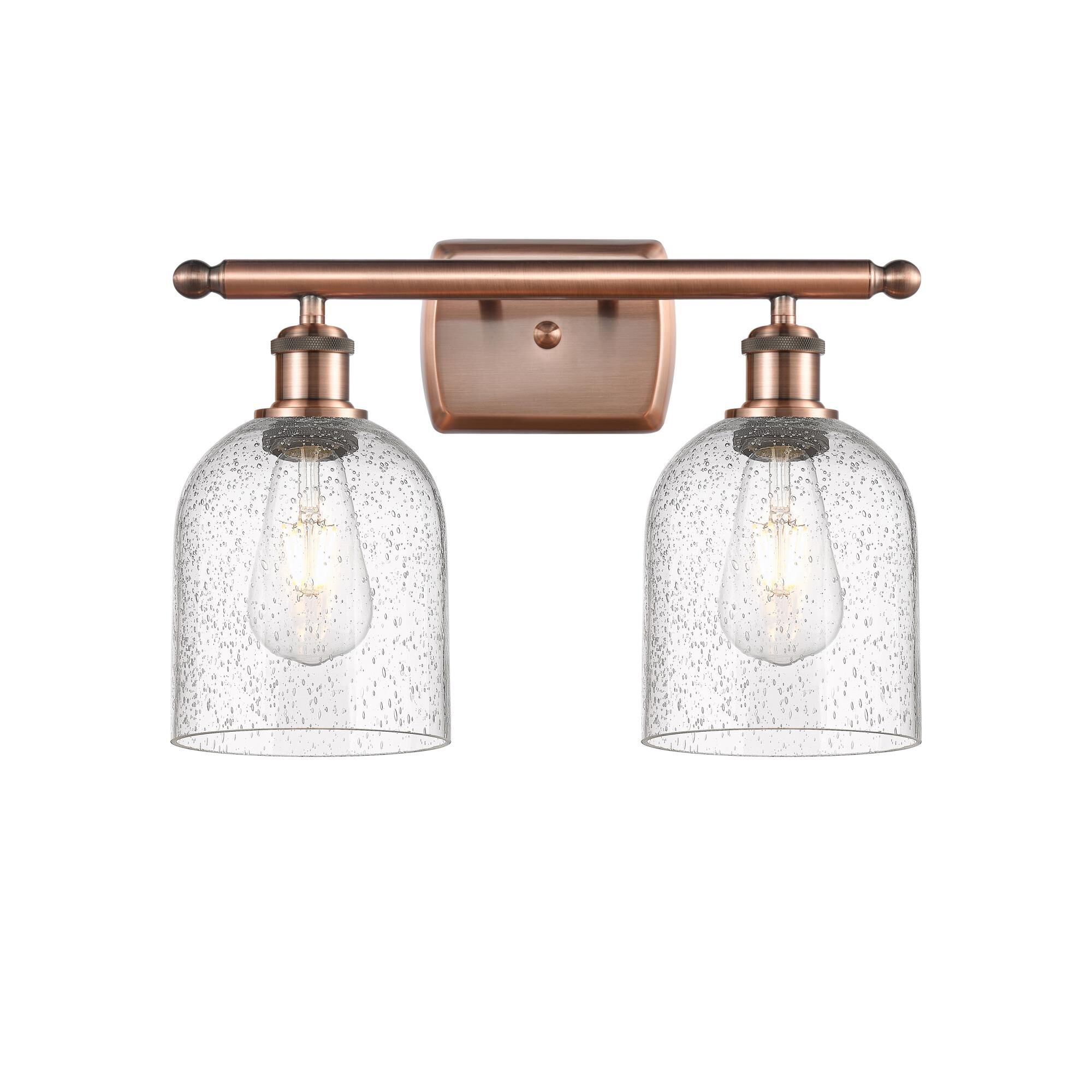 Shown in Antique Copper finish and Seedy glass