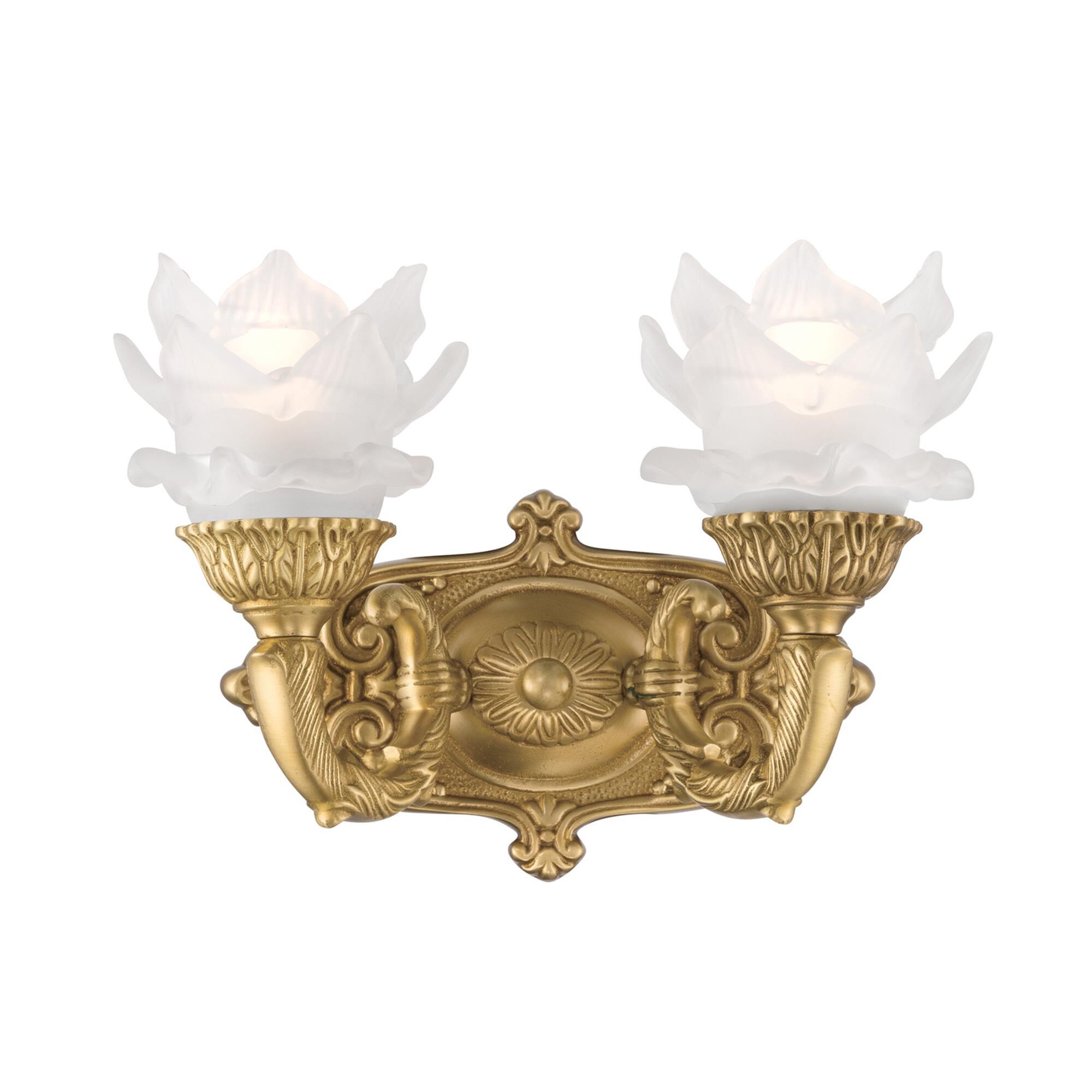 Shown in Aged Brass finish and Glass shade