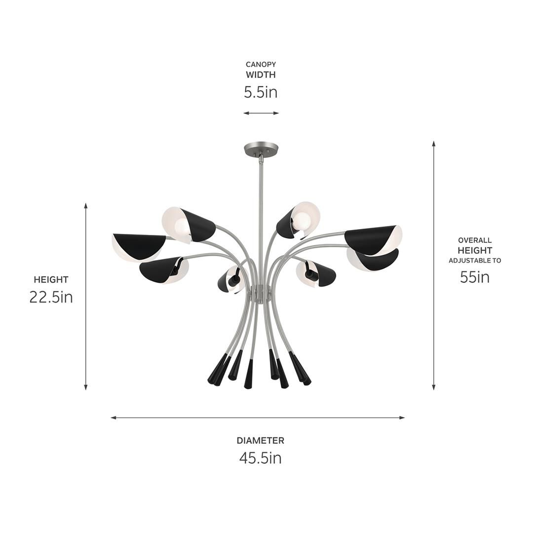 Arcus 45 Inch 8 Light Chandelier by Kichler Lighting