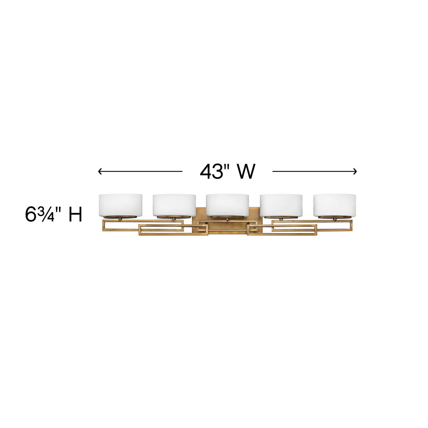 Lanza 43 Inch 5 Light Bath Vanity Light by Hinkley Lighting