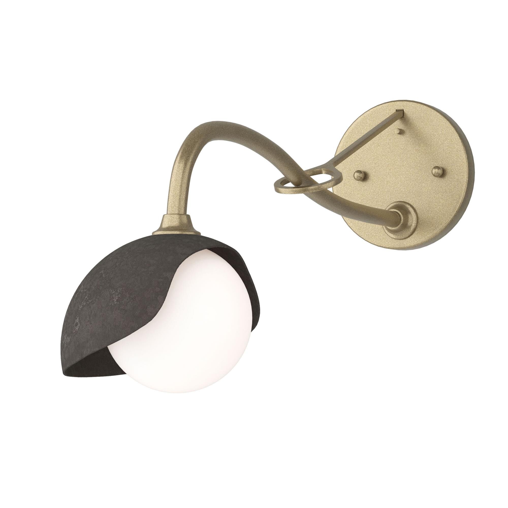 Shown in Soft Gold finish and Opal glass and Dark Smoke (07) accent