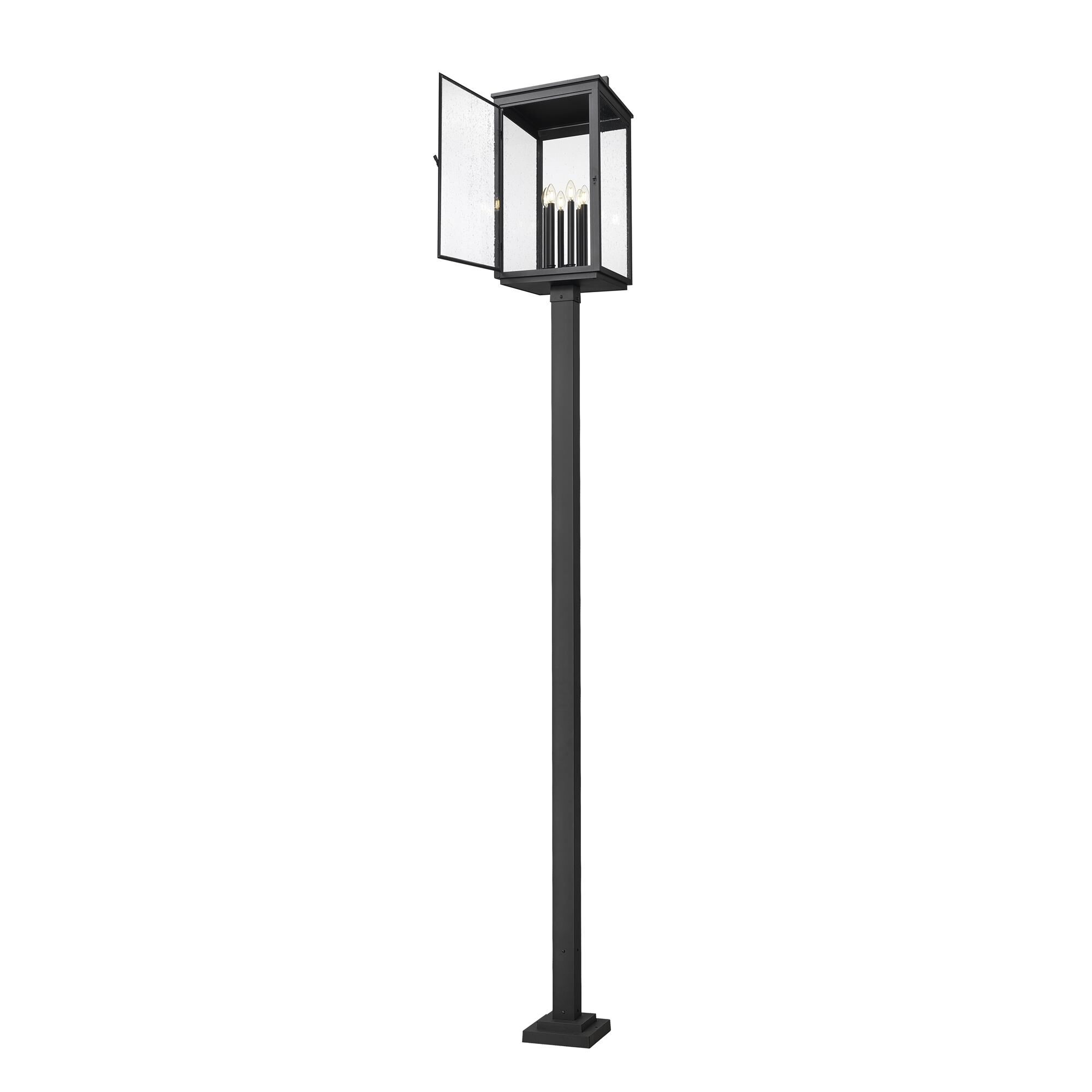 Shown in Sand Black finish and Clear Seedy glass and Clear Seedy shade