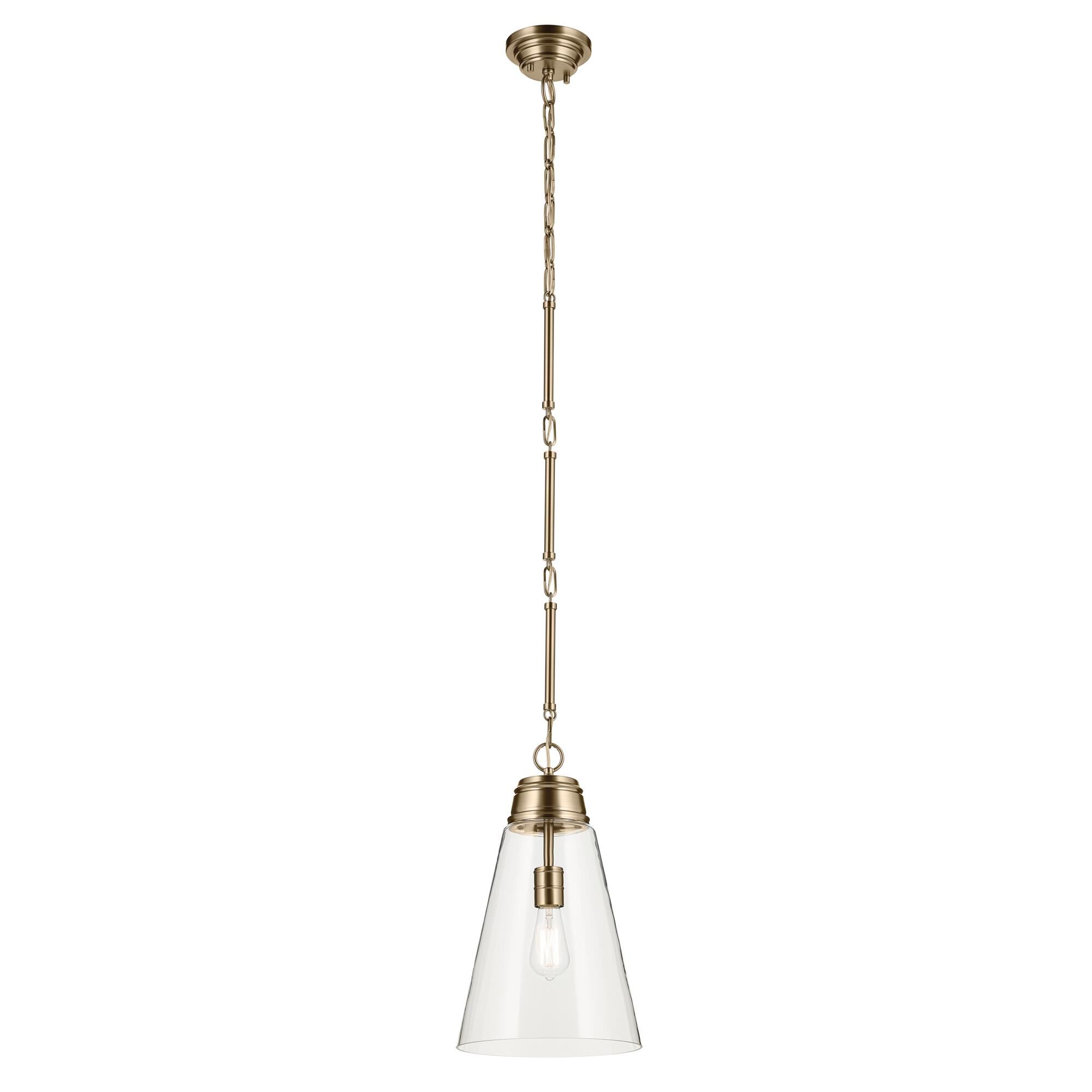 Shown in Champagne Bronze finish and Clear glass