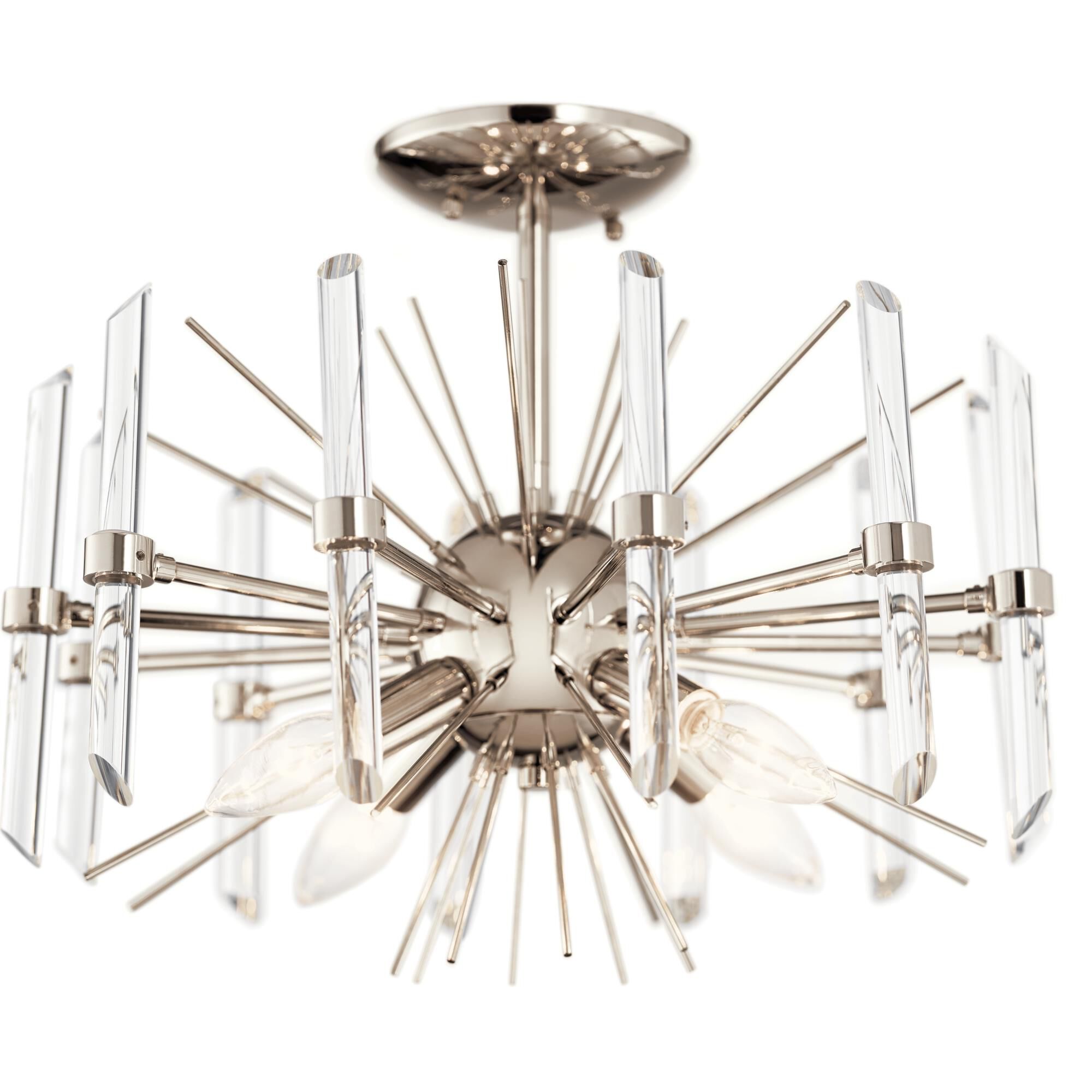 Shown in Polished Nickel finish and K9 Crystal glass