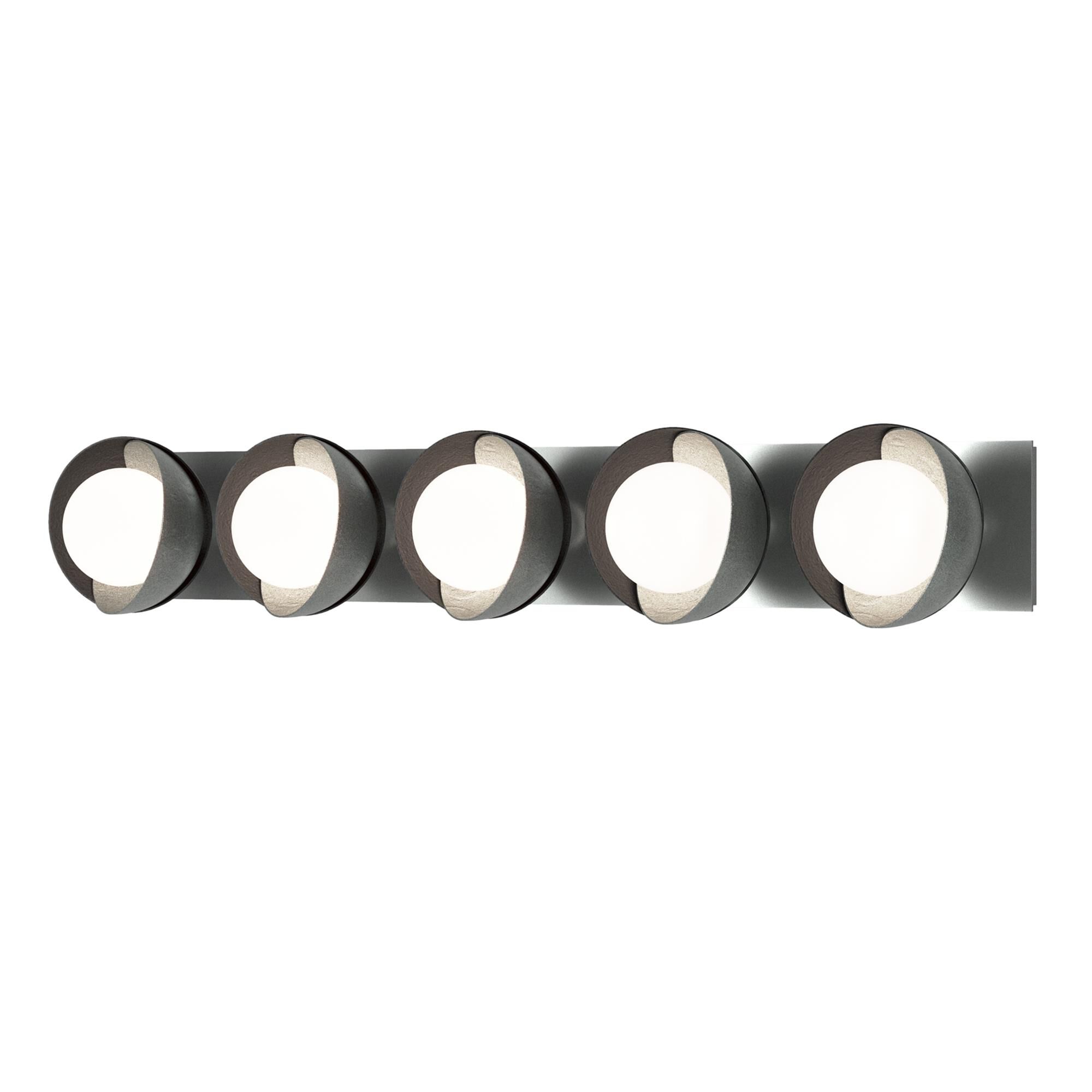 Shown in Vintage Platinum finish and Opal glass and Black (10) accent