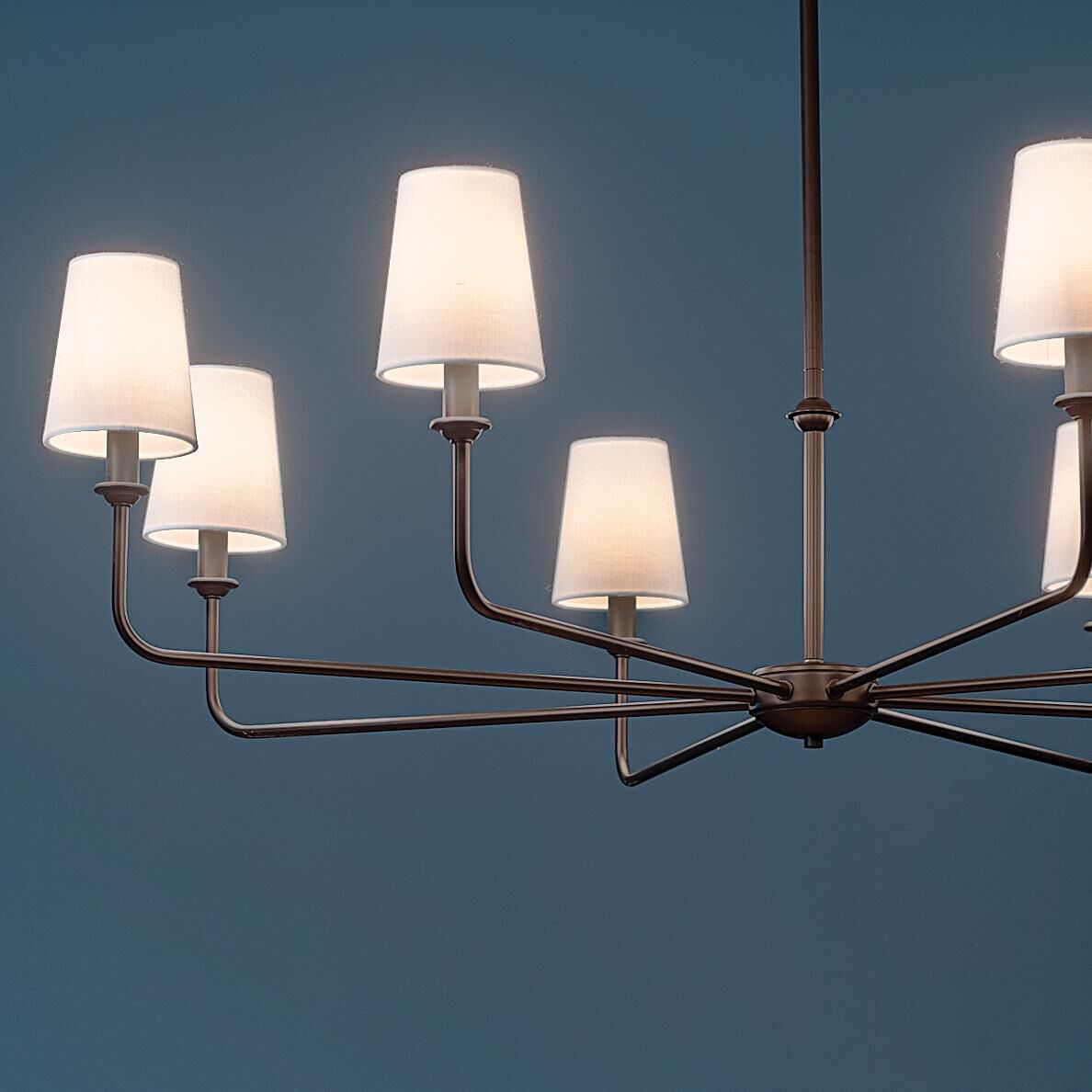 Shown in Black finish and Fabric and Bell shade