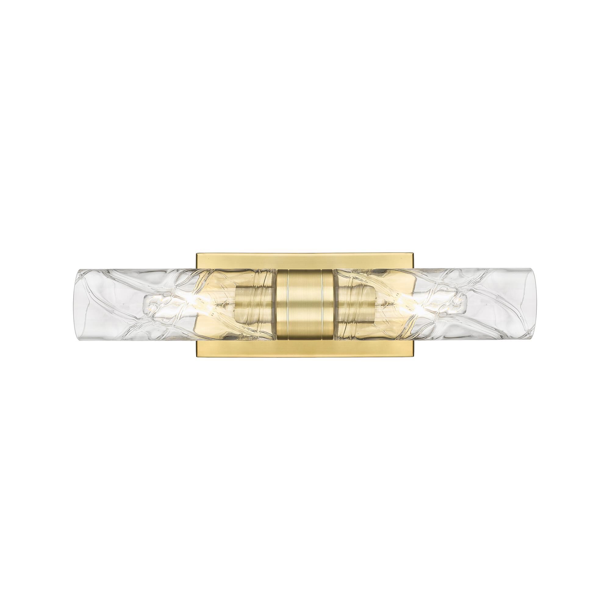 Shown in Satin Gold finish and Deco Swirl glass