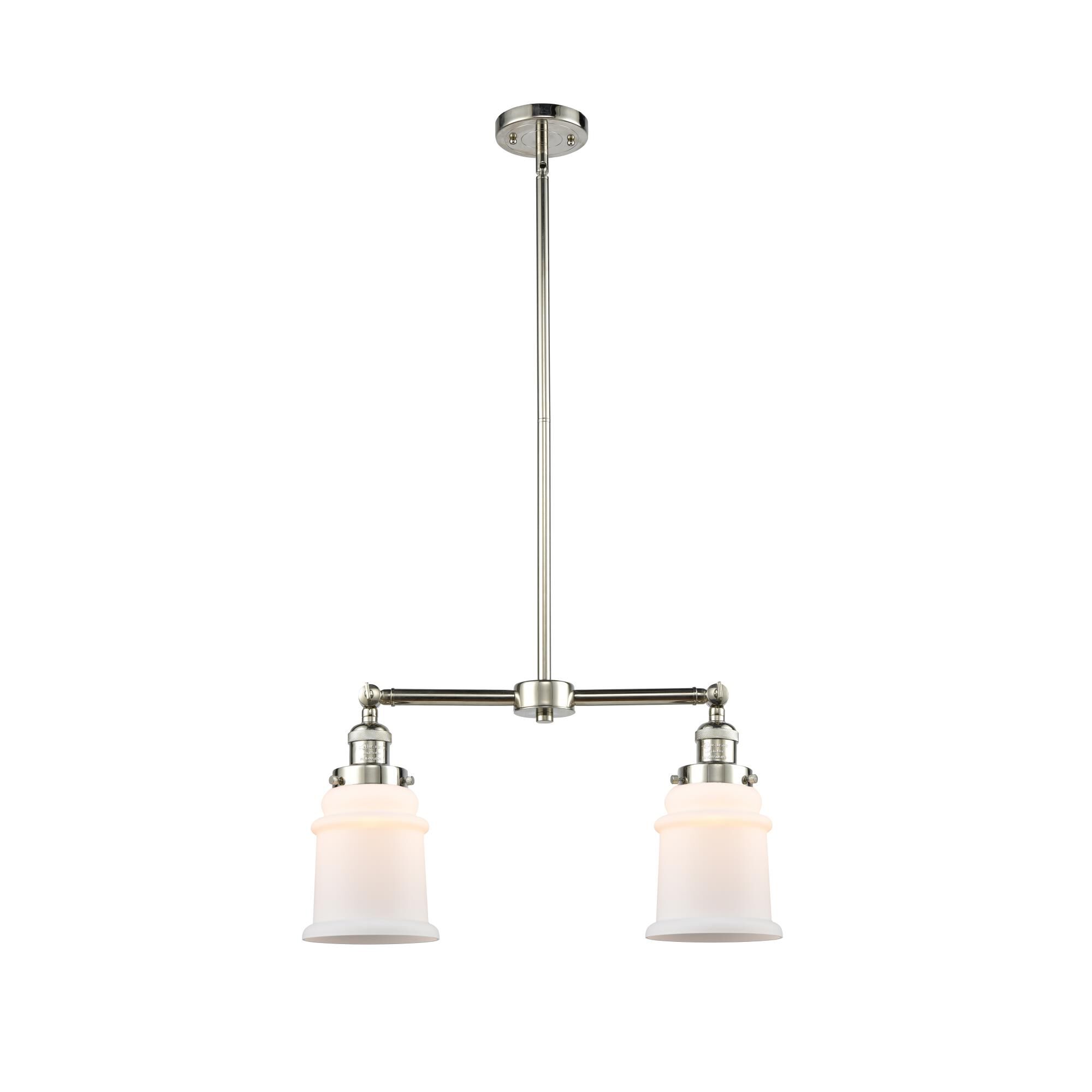 Shown in Polished Nickel finish and Matte White - Bell glass