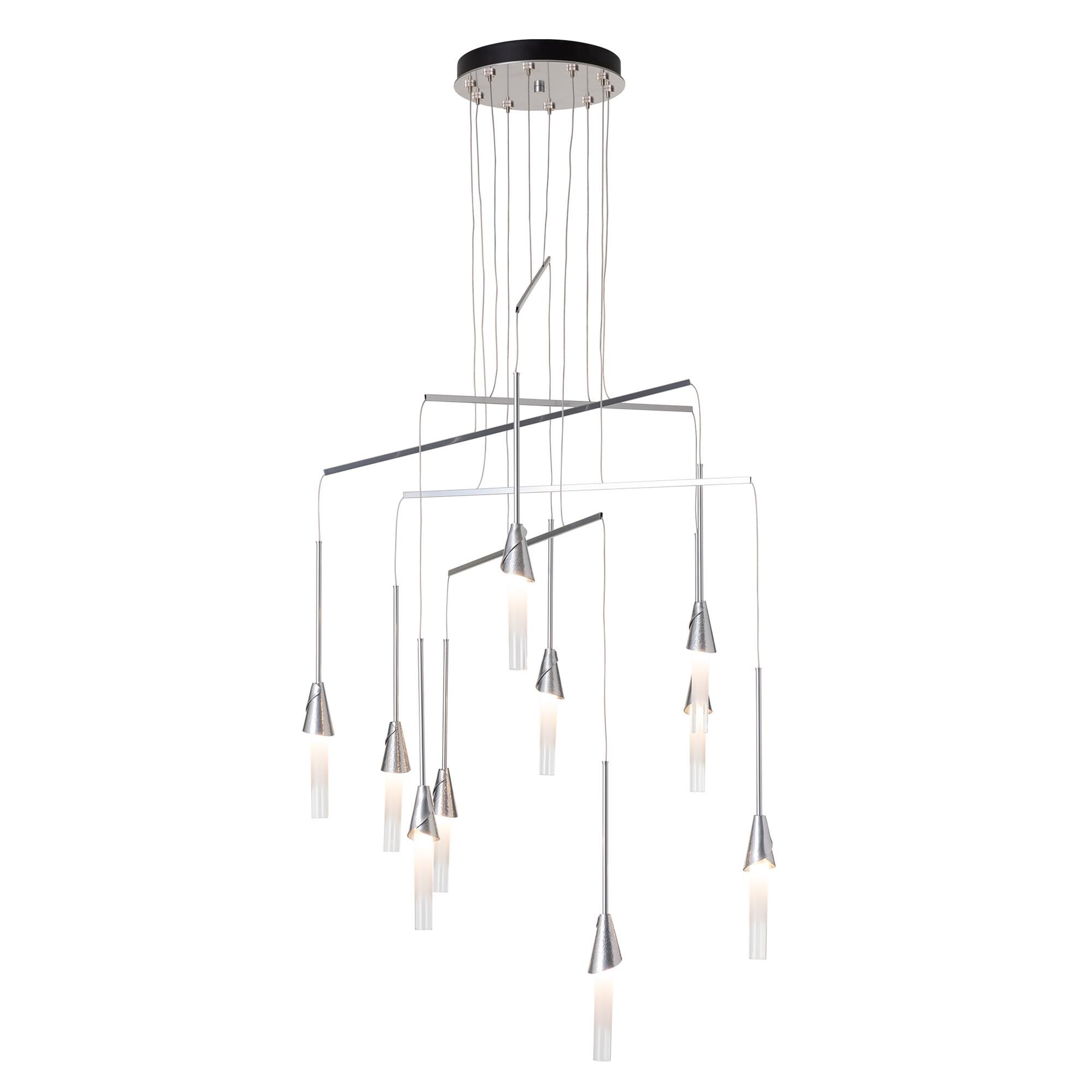Shown in Sterling finish and Frosted glass