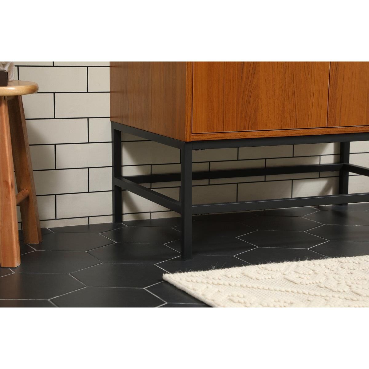 Shown in Teak finish and Without Backsplash accent