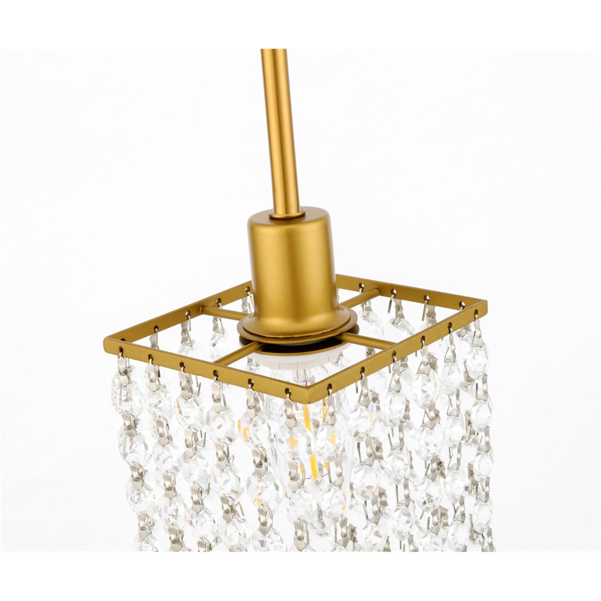 Shown in Brass finish and Clear Royal Cut crystal