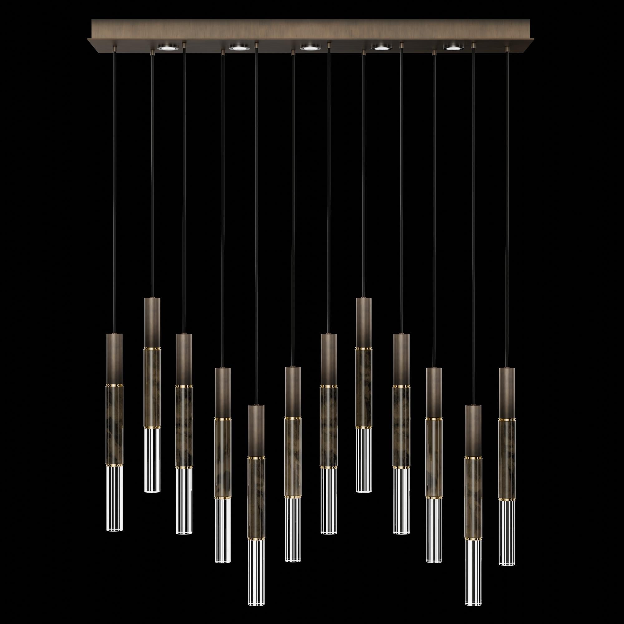 Shown in Bronze finish and True crystal and False glass