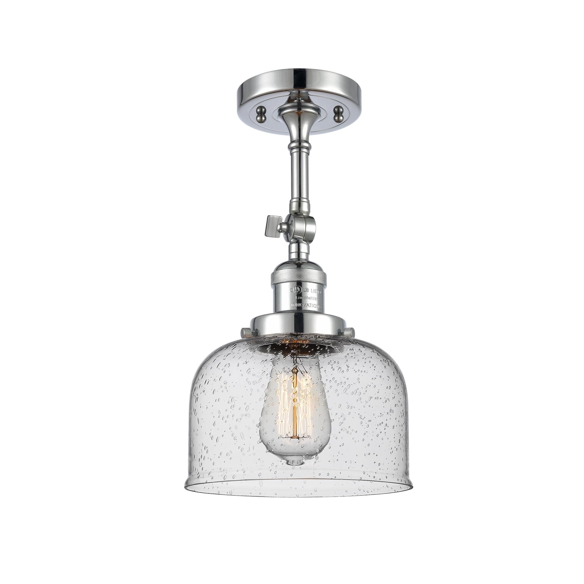 Shown in Polished Chrome finish and Seedy glass