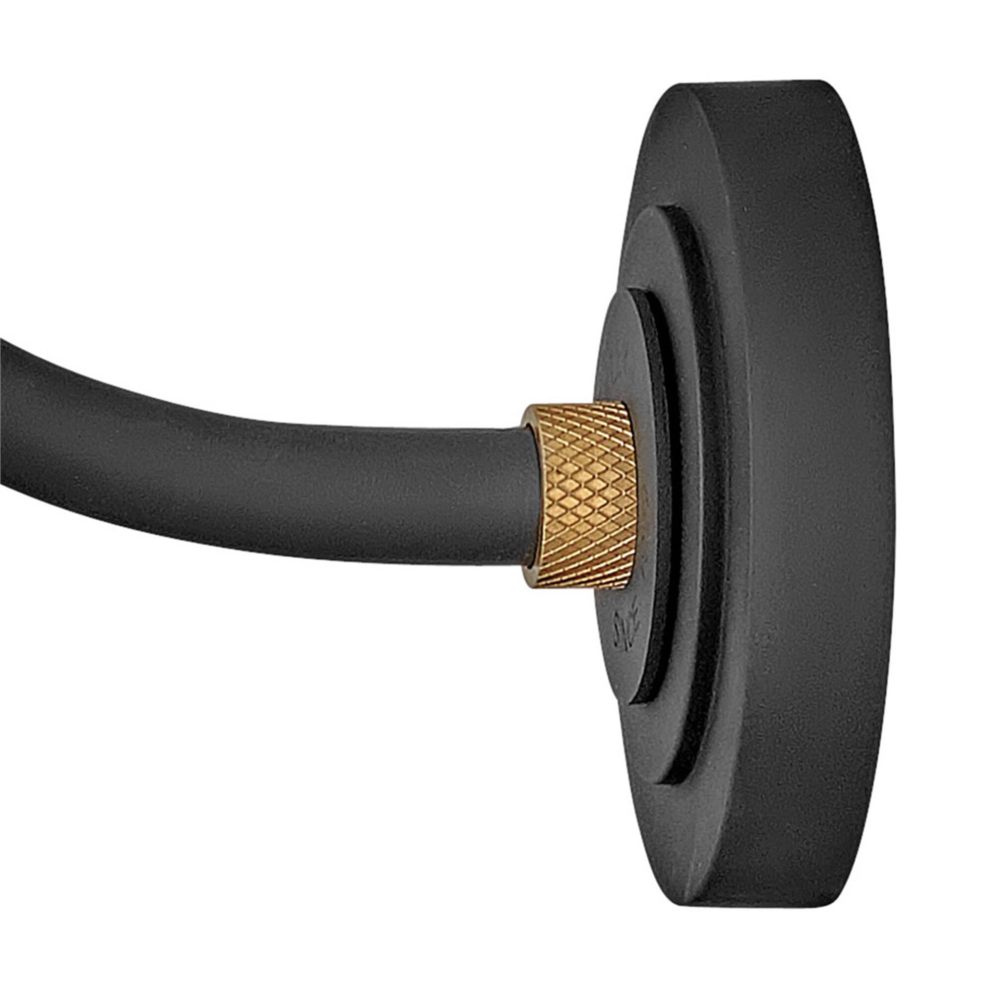 Shown in Textured Black finish and Brass accent