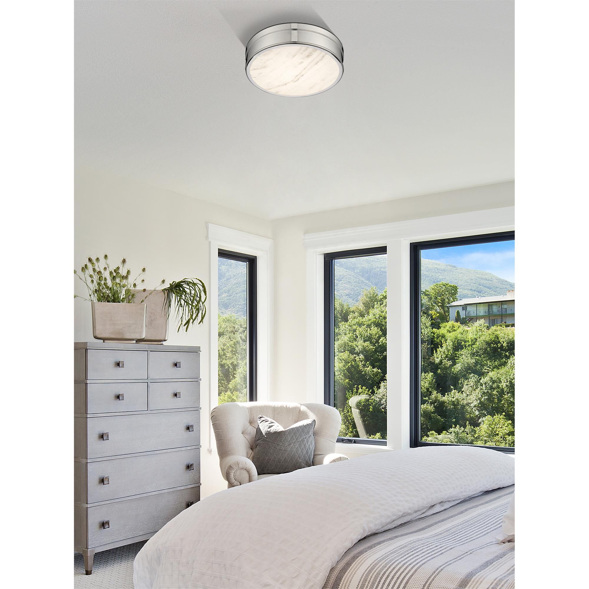 Shown in Polished Nickel finish and Marbling glass