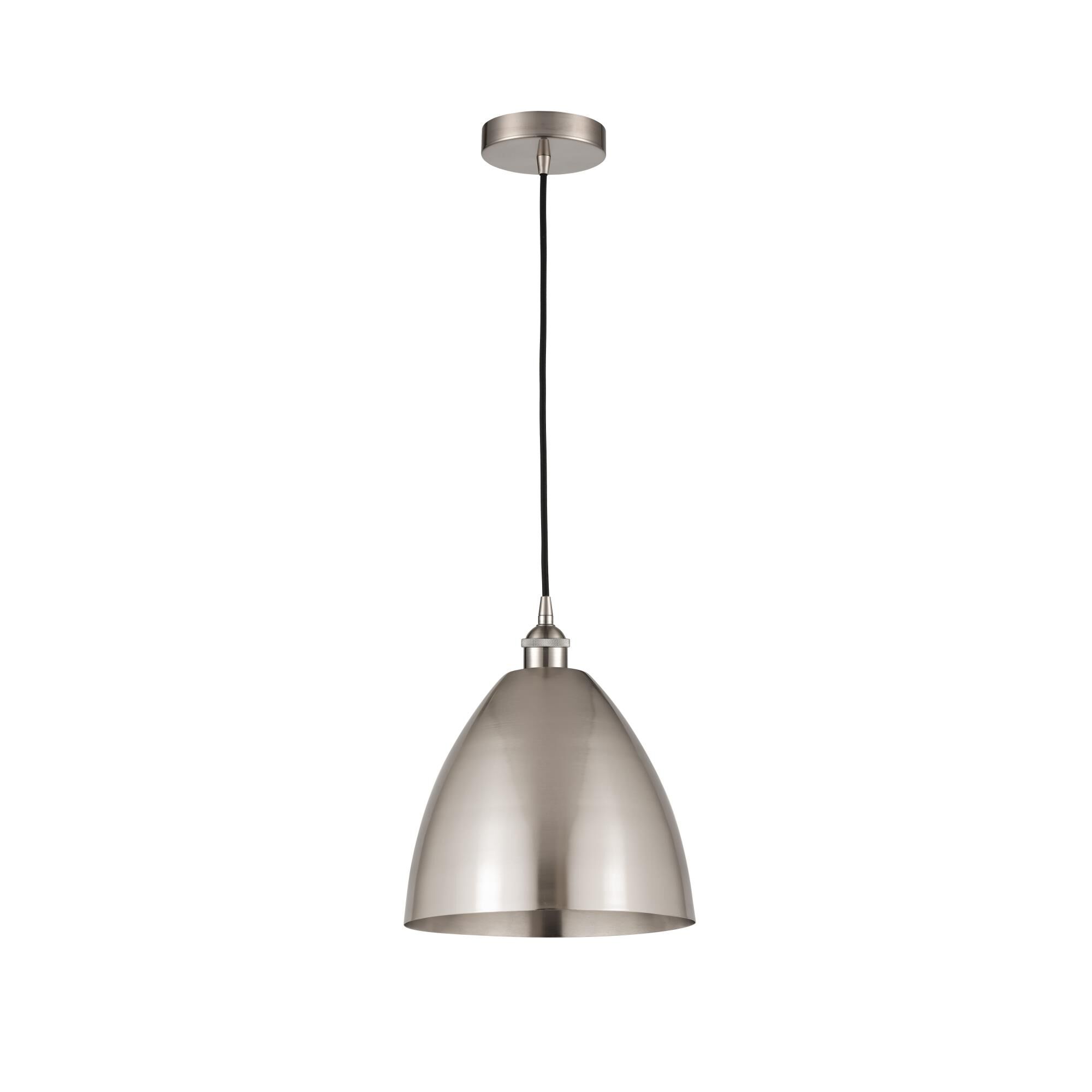 Shown in Brushed Satin Nickel finish and Brushed Satin Nickel Edison Dome shade