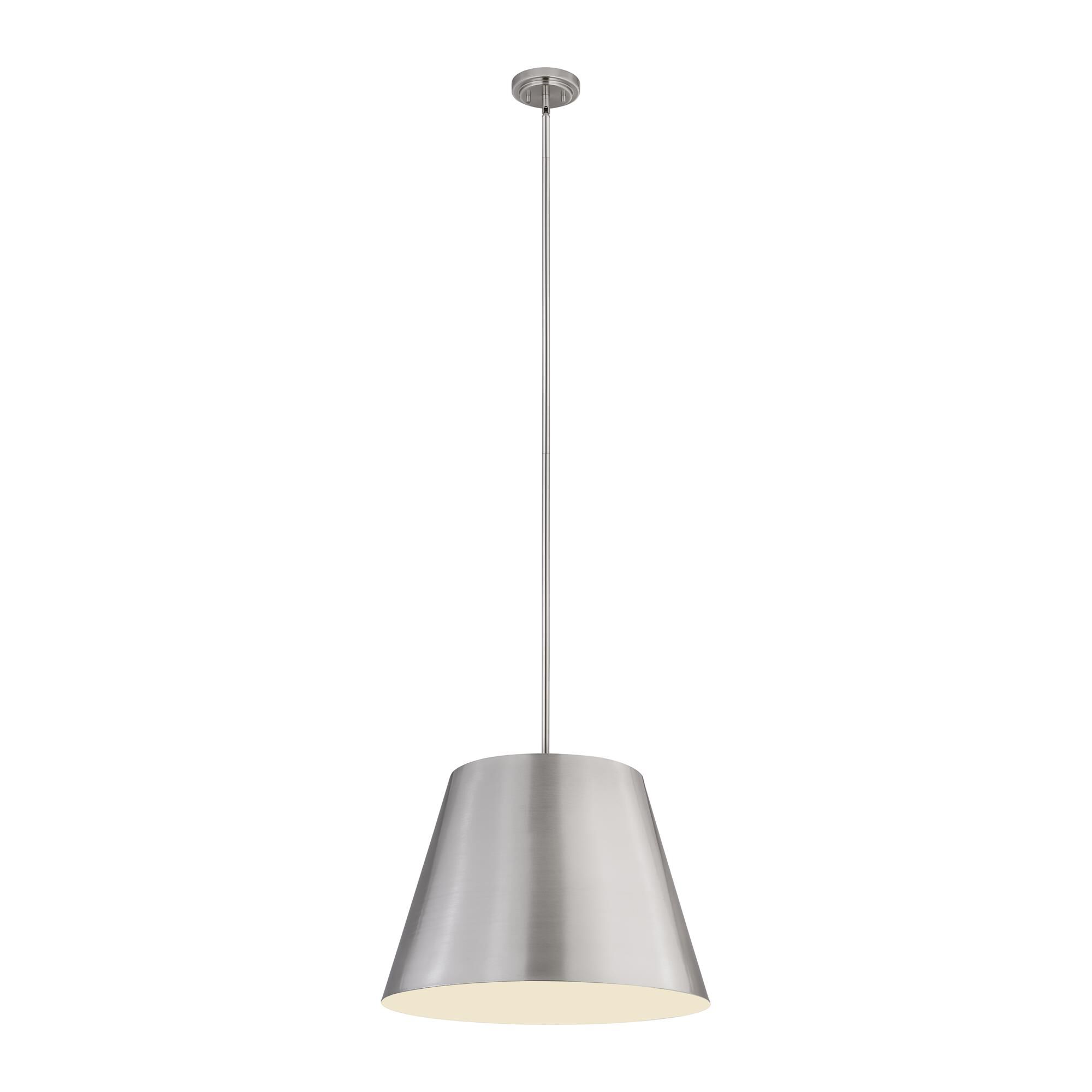 Shown in Brushed Nickel finish and Brushed Nickel glass and Brushed Nickel shade