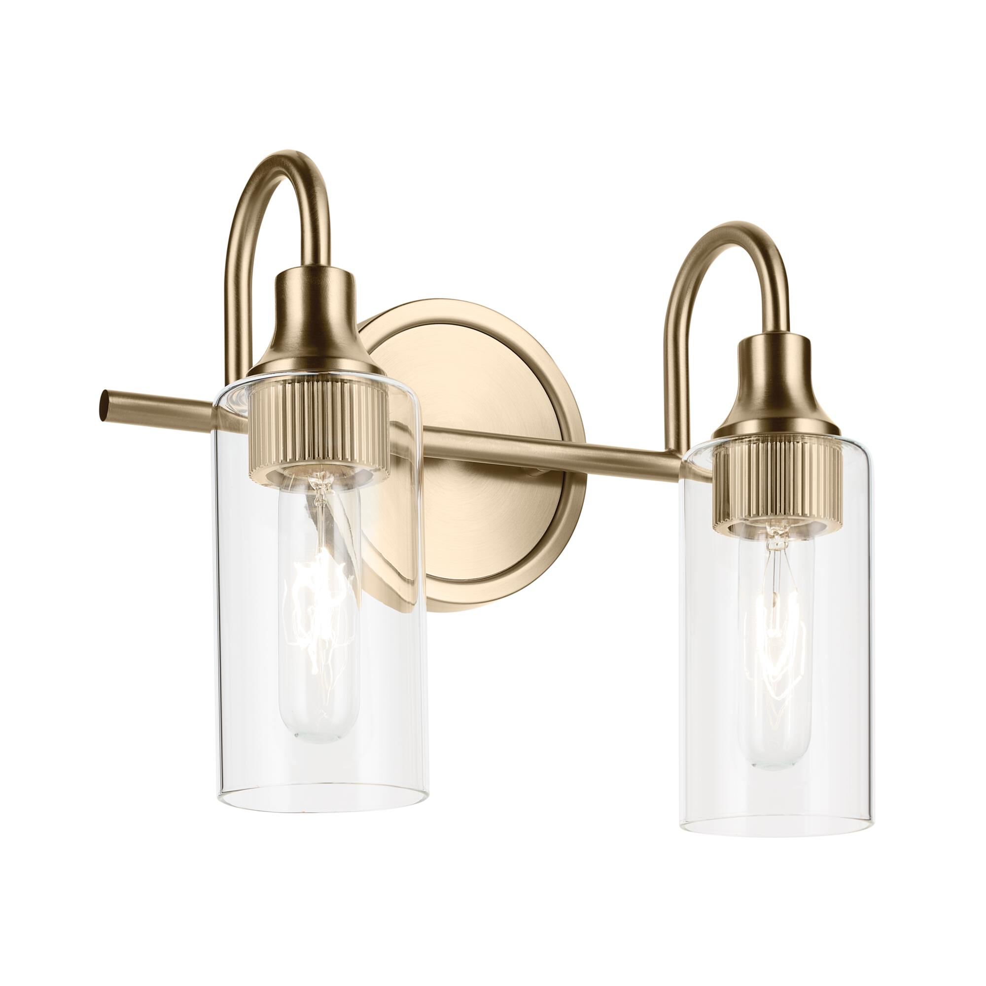 Shown in Champagne Bronze finish and Clear glass